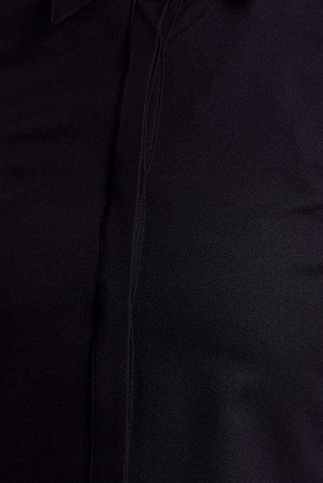 Vêtements hijab NOIR TUNIQUE MODESTE À COL CHEMISE 45079 - ALVİNA