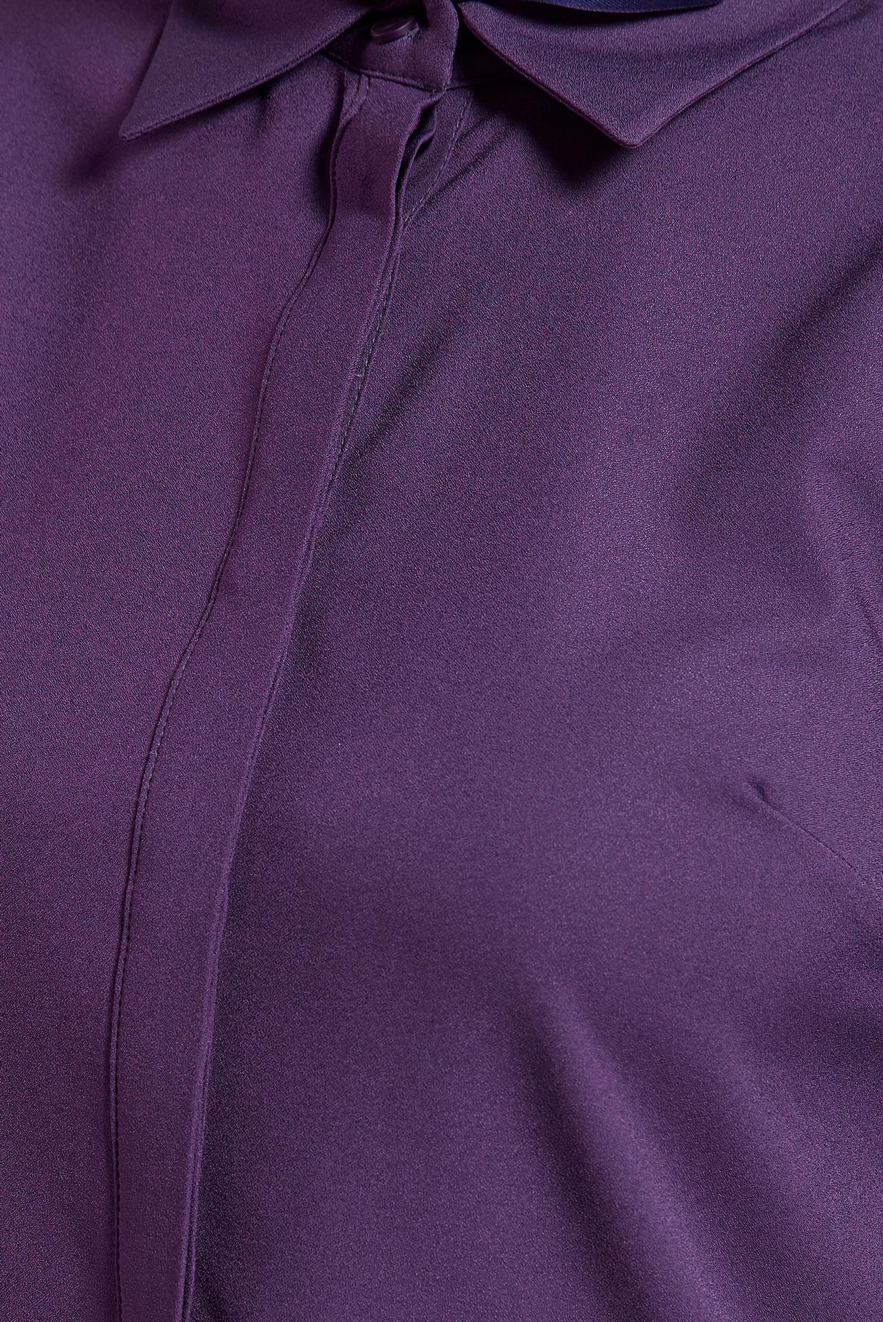 Tesettür giyim MOR GÖMLEK YAKA TESETTÜR TUNİK 45079