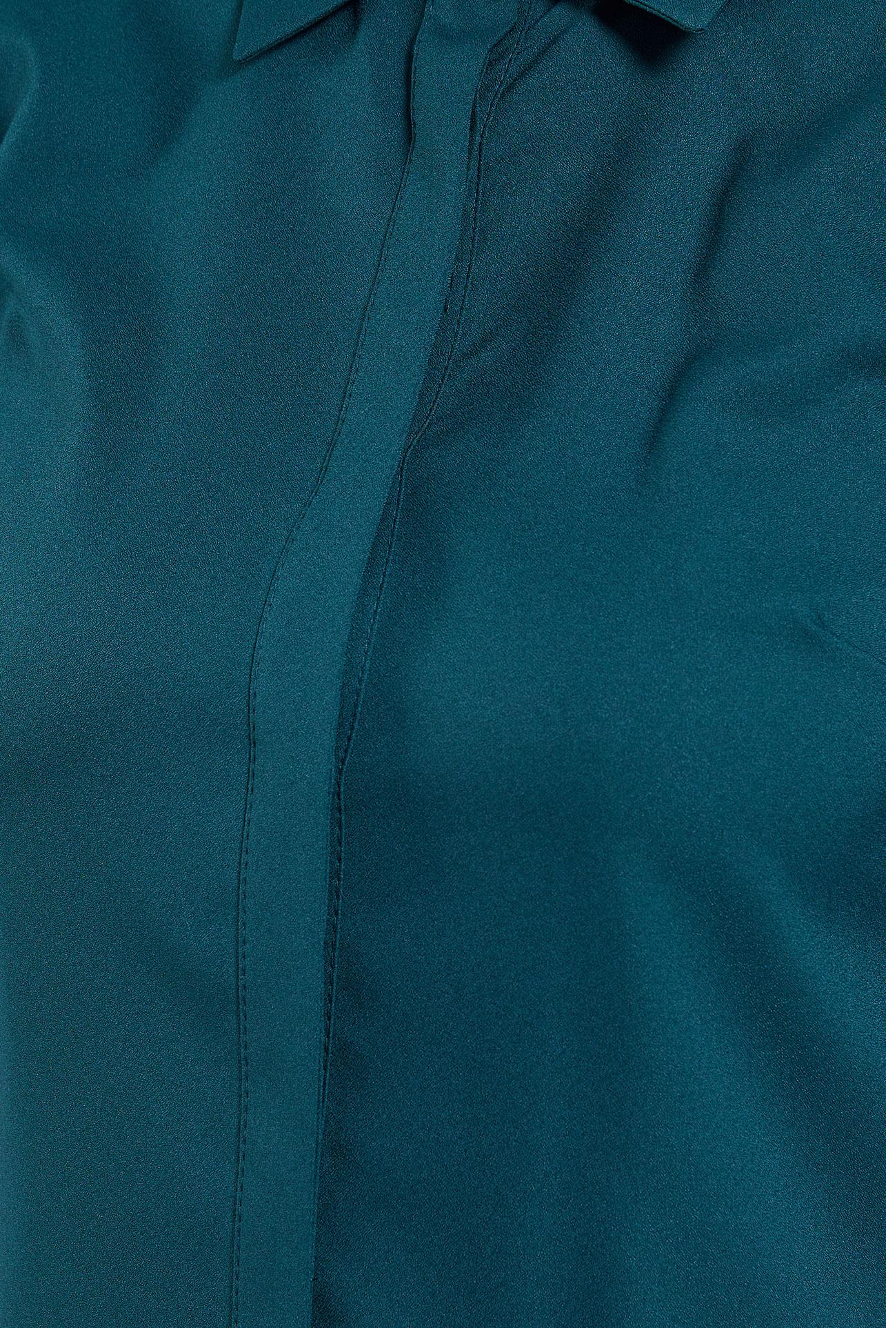 Tesettür giyim YEŞİL GÖMLEK YAKA TESETTÜR TUNİK 45079