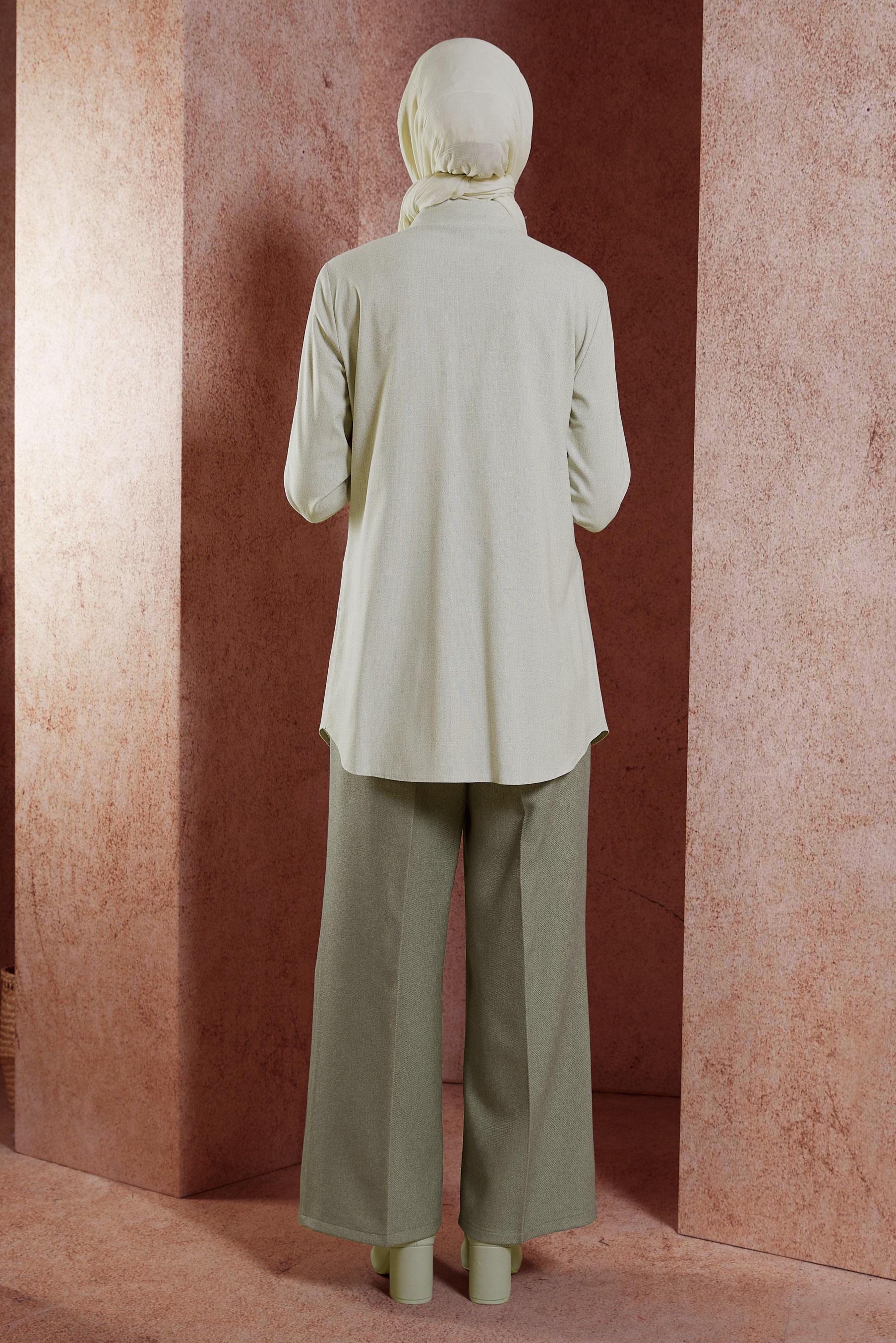 Vêtements hijab BEIGE TUNIQUE COL CHEMISE 45080