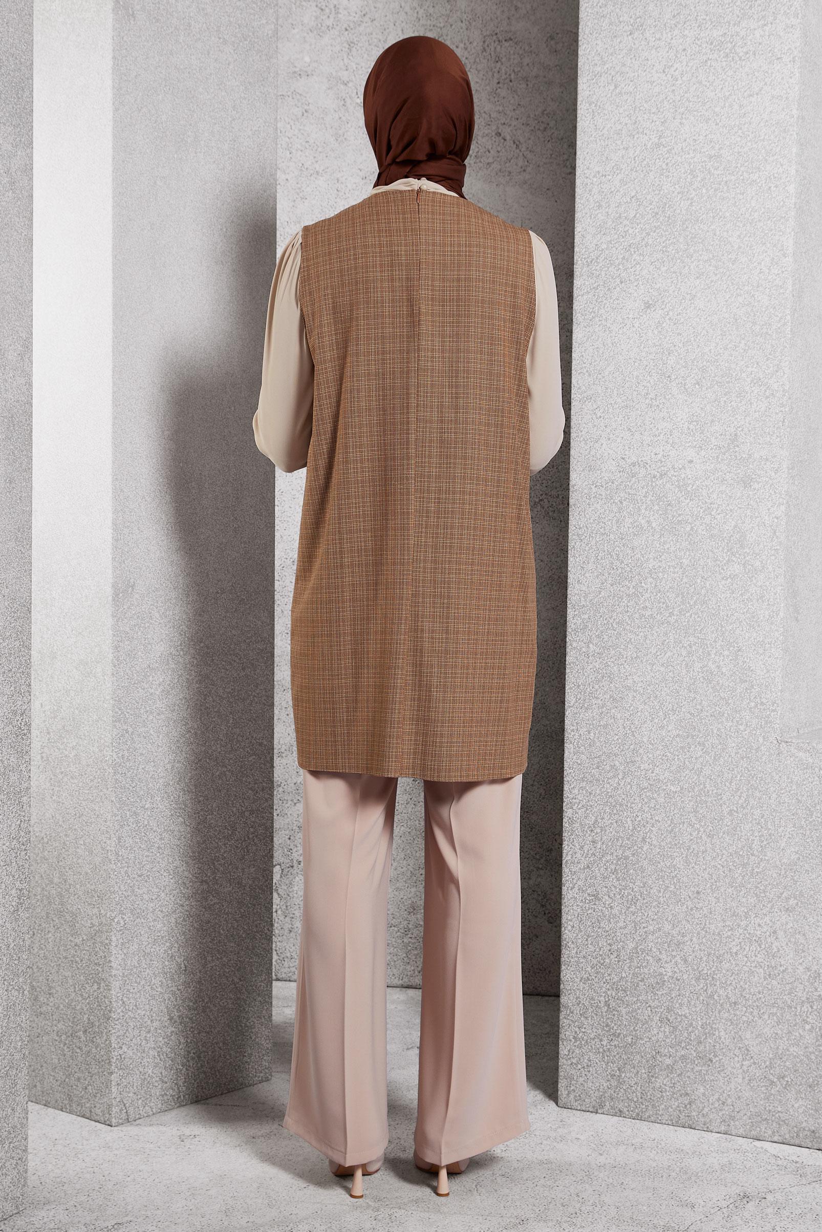 Tesettür giyim TURUNCU BAĞLAMA DETAYLI TUNİKLİ TAKIM 45082