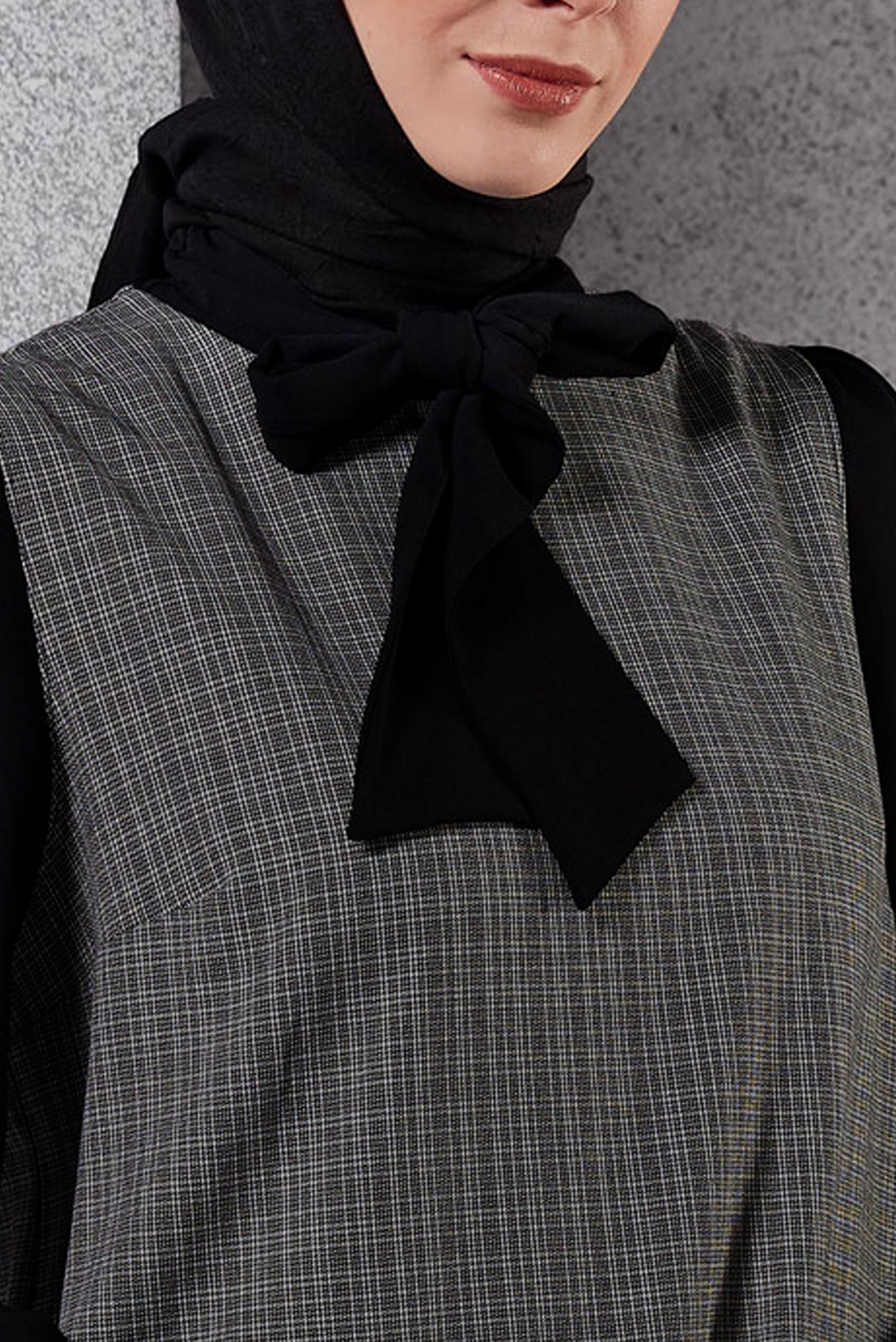 Tesettür giyim GRİ 45082 SENECA 2 Lİ TUNİK 40-46