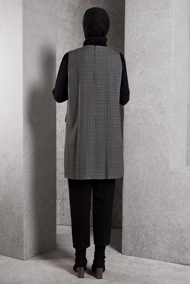 Tesettür giyim GRİ 45082 SENECA 2 Lİ TUNİK 40-46 - ALVİNA