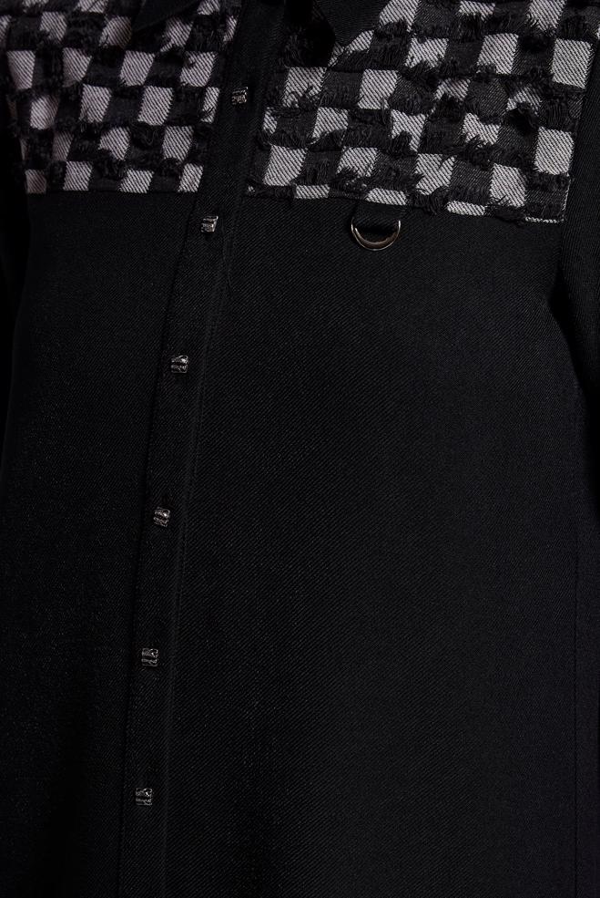 Vêtements hijab NOIR TUNIQUE À MOTIFS 45088 - ALVİNA
