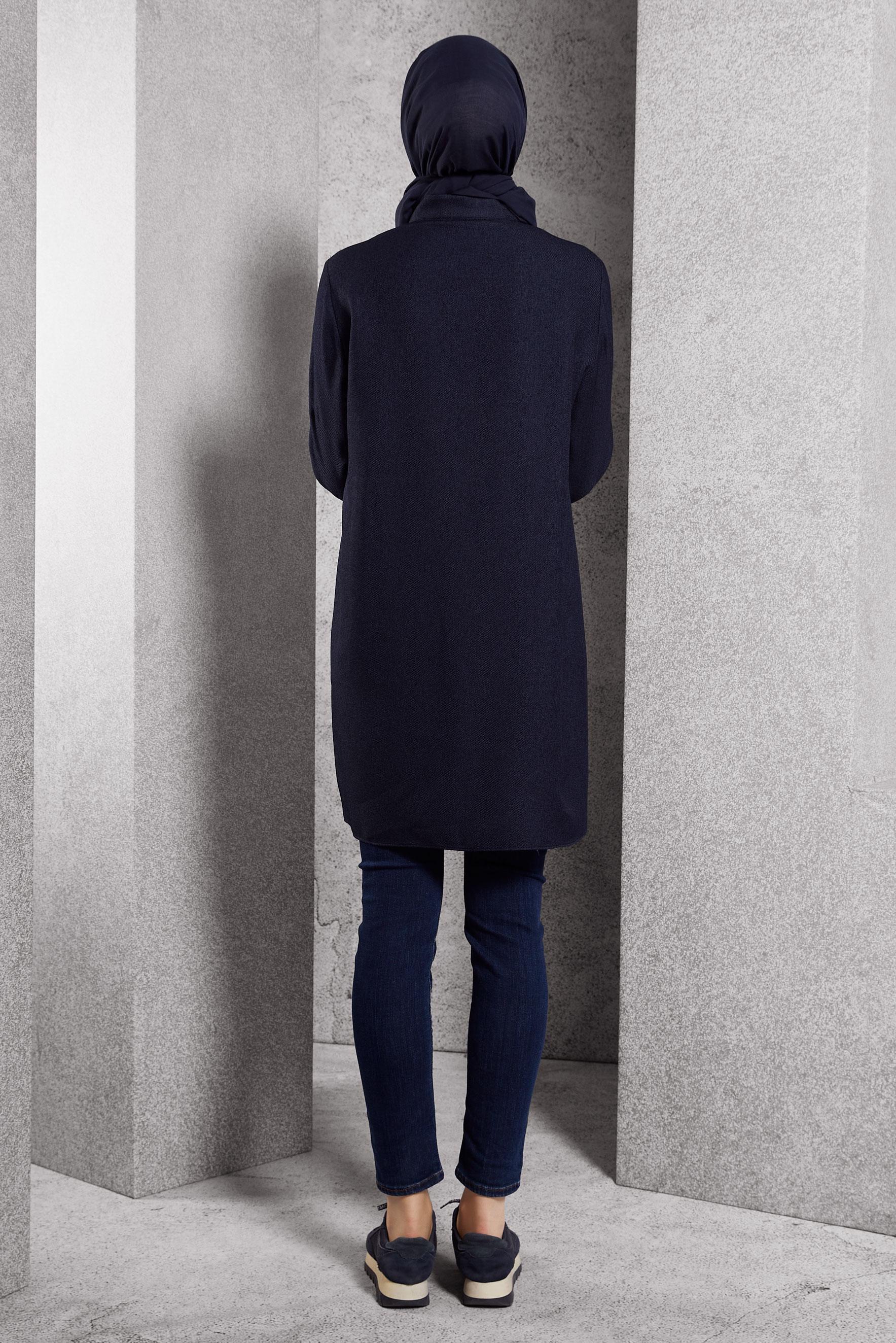 Tesettür giyim LACİVERT FERMUARLI TESETTÜR TUNİK 45090