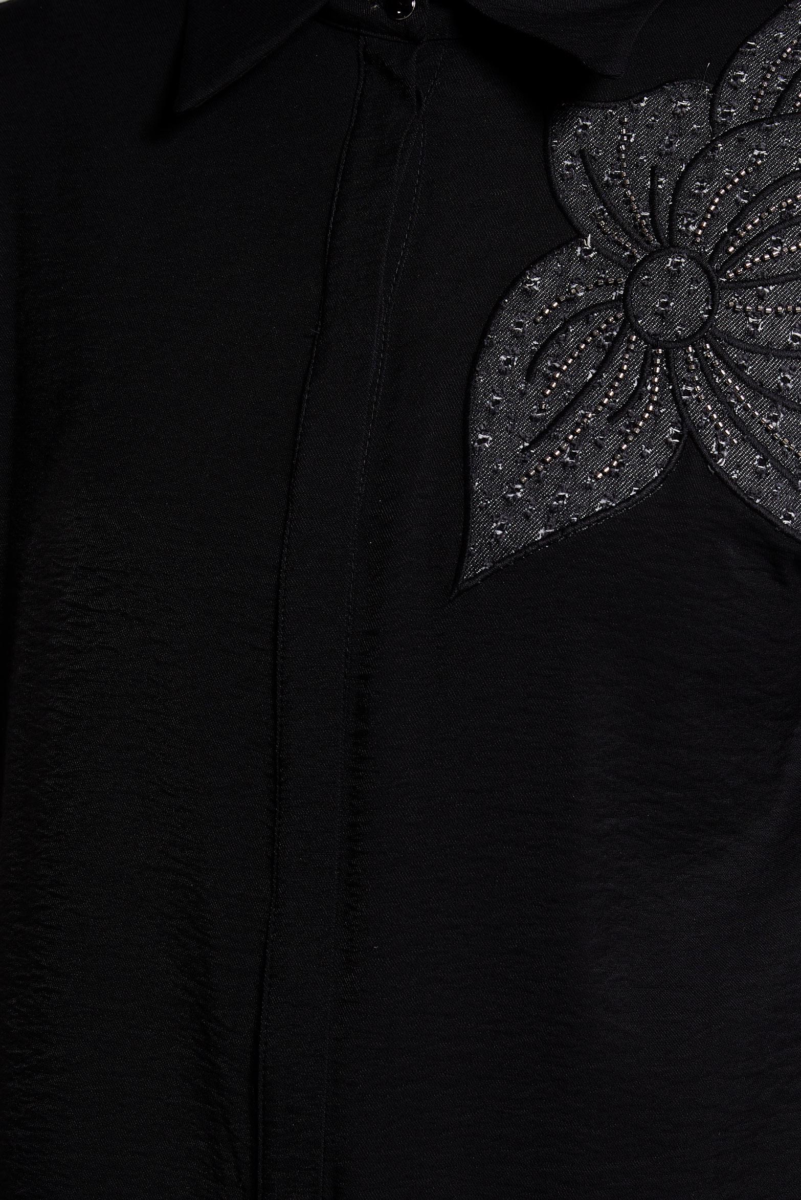 Tesettür giyim SİYAH GÖMLEK YAKA TUNİK 45091