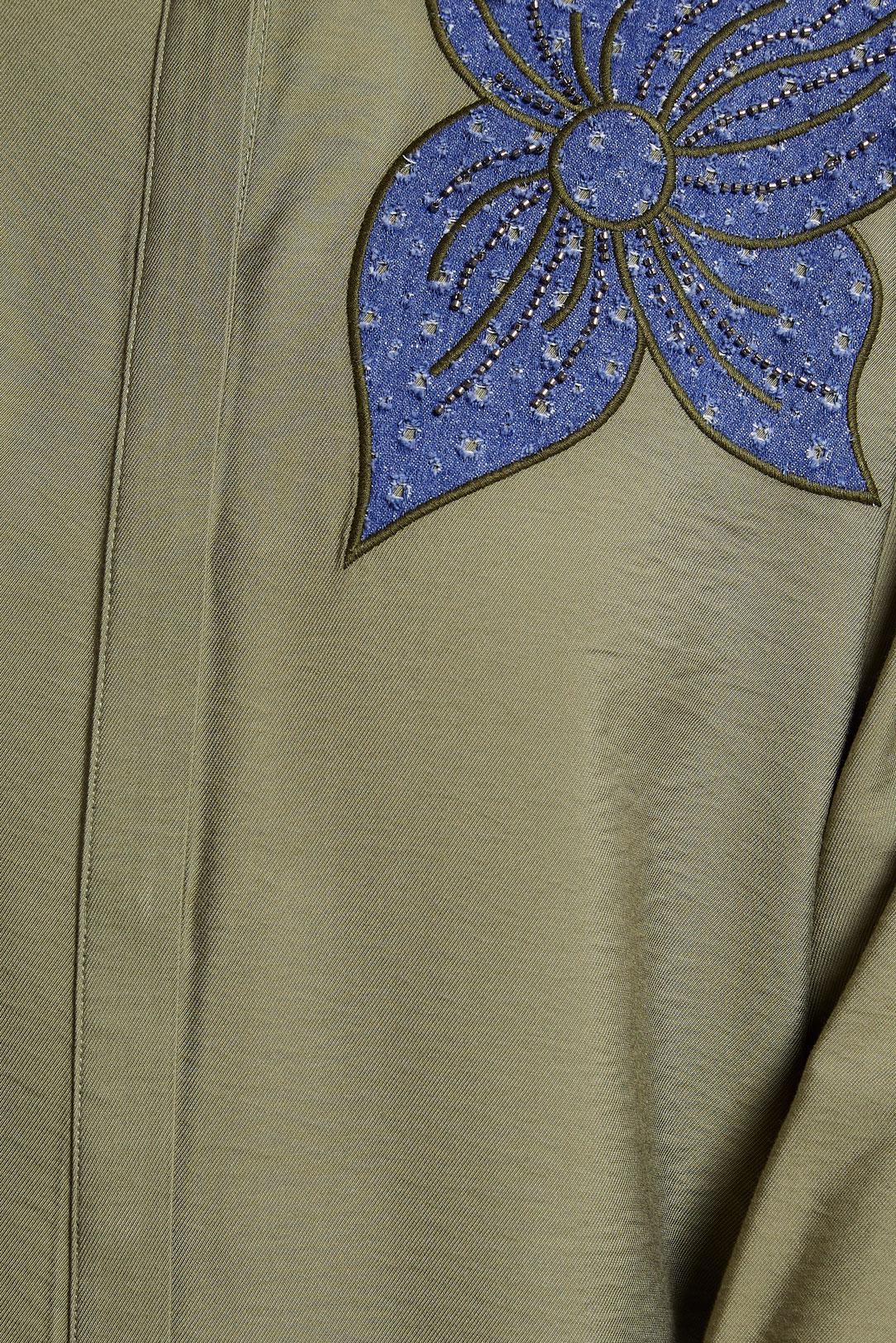 Tesettür giyim HAKİ GÖMLEK YAKA TUNİK 45091