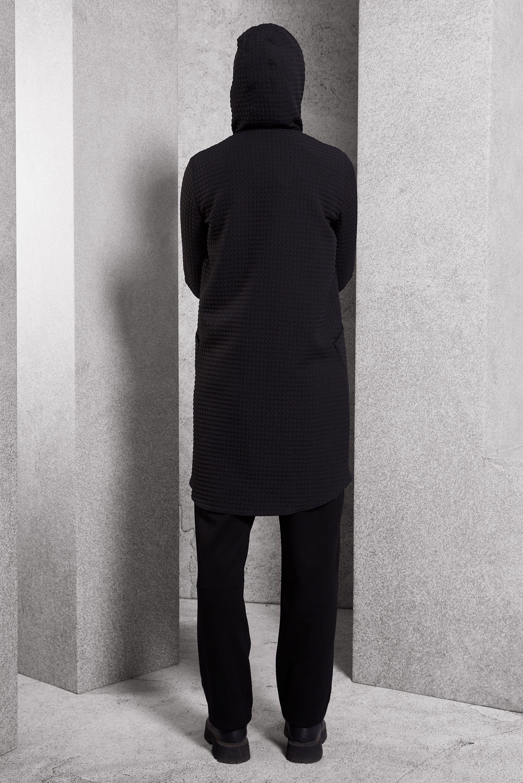 Tesettür giyim SİYAH KAPİTONE DESENLİ TUNİK 45100