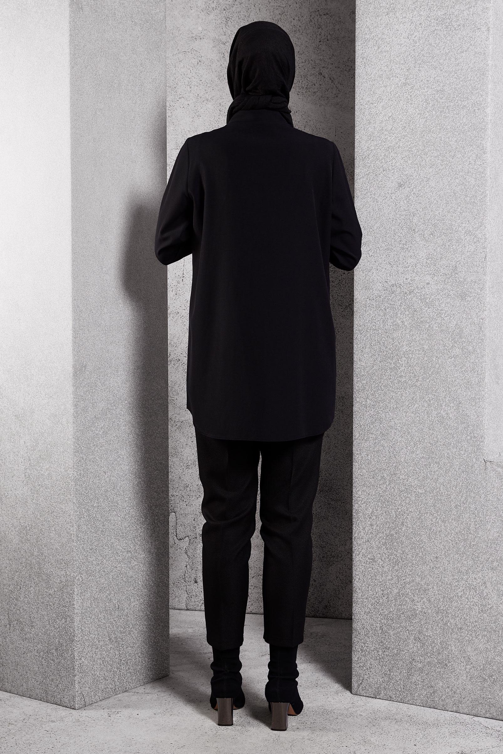 Tesettür giyim SİYAH TESETTÜR GÖMLEK TUNİK 45101