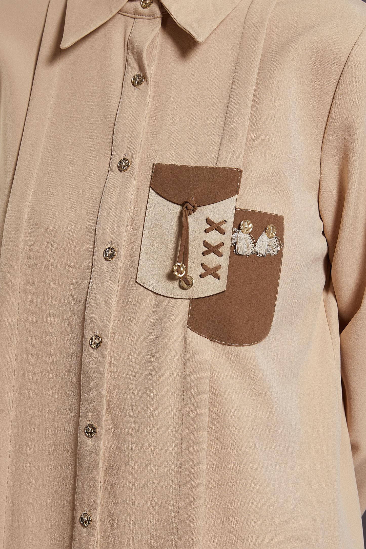 Tesettür giyim BEJ TESETTÜR GÖMLEK TUNİK 45101