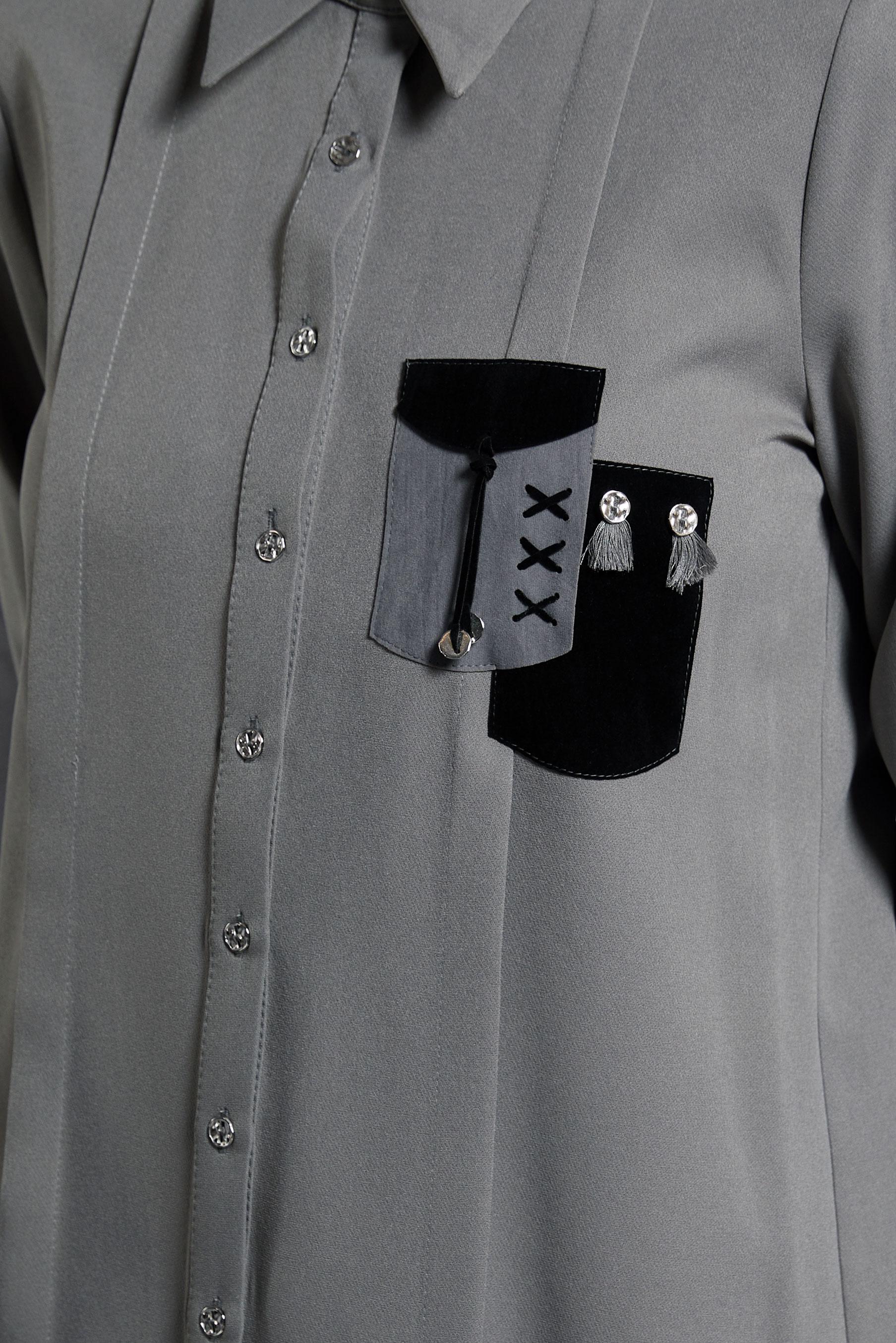 Tesettür giyim GRİ TESETTÜR GÖMLEK TUNİK 45101