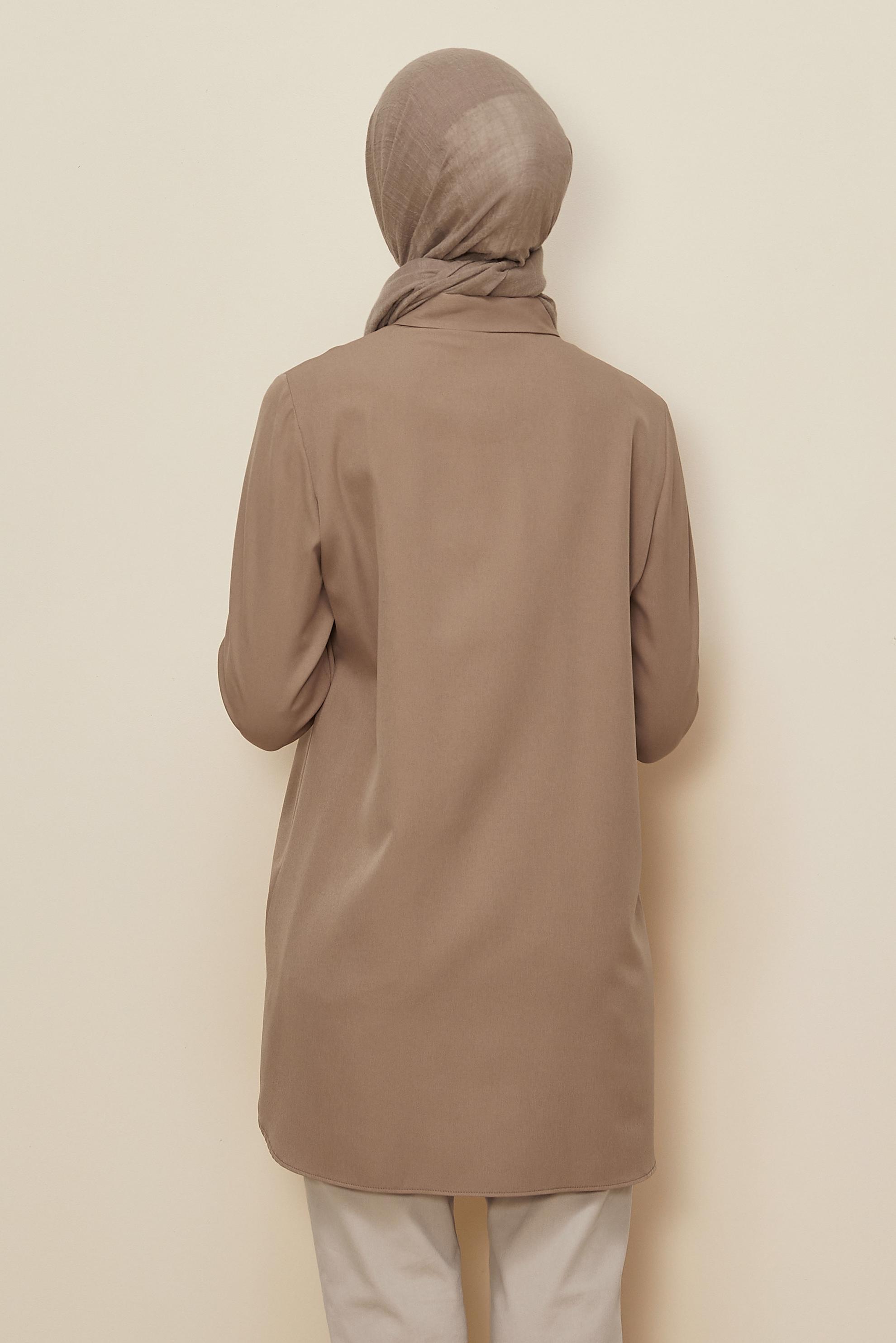Vêtements hijab BRUN TUNIQUE CHEMISE MODESTE 45101