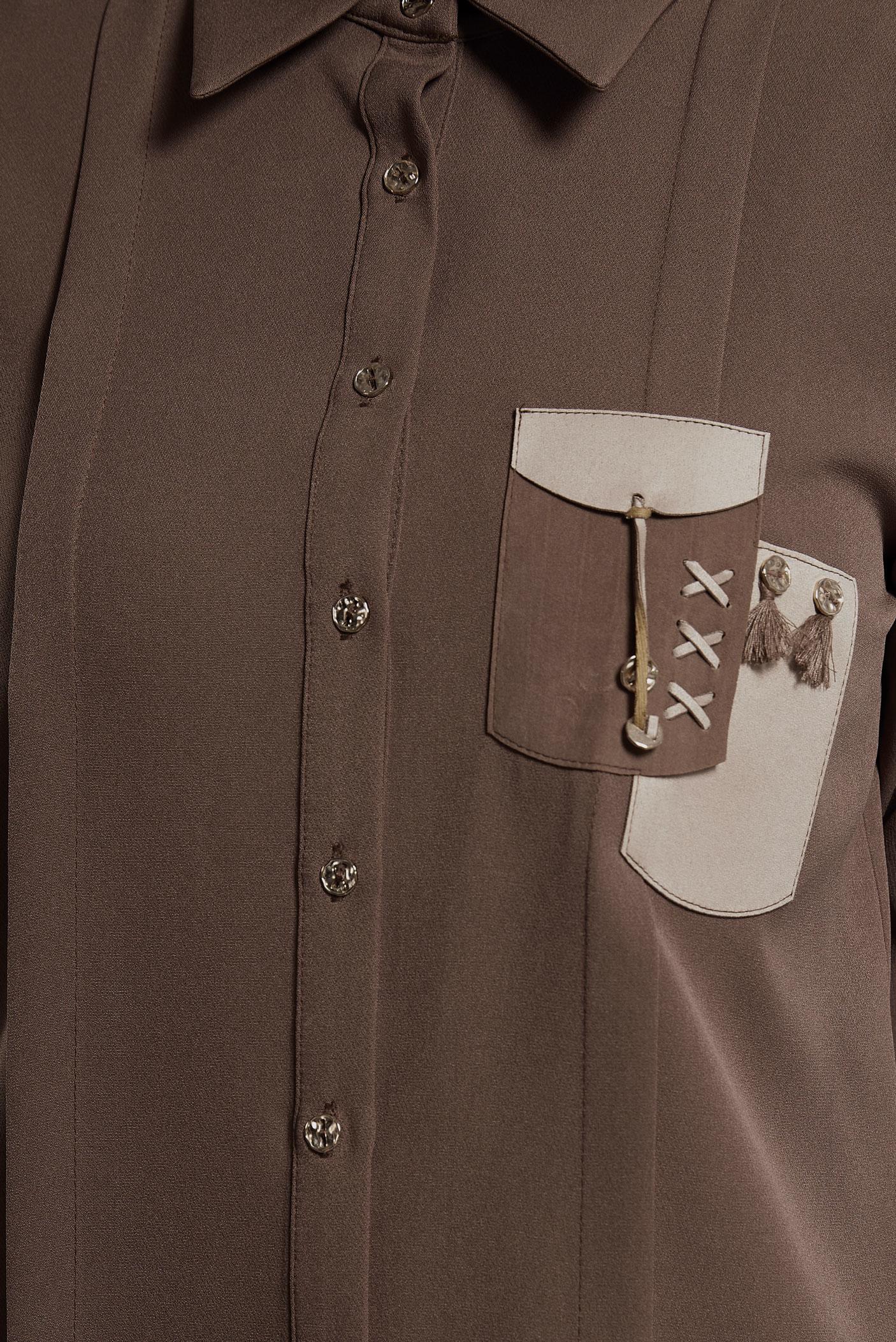 Tesettür giyim VİZON TESETTÜR GÖMLEK TUNİK 45101