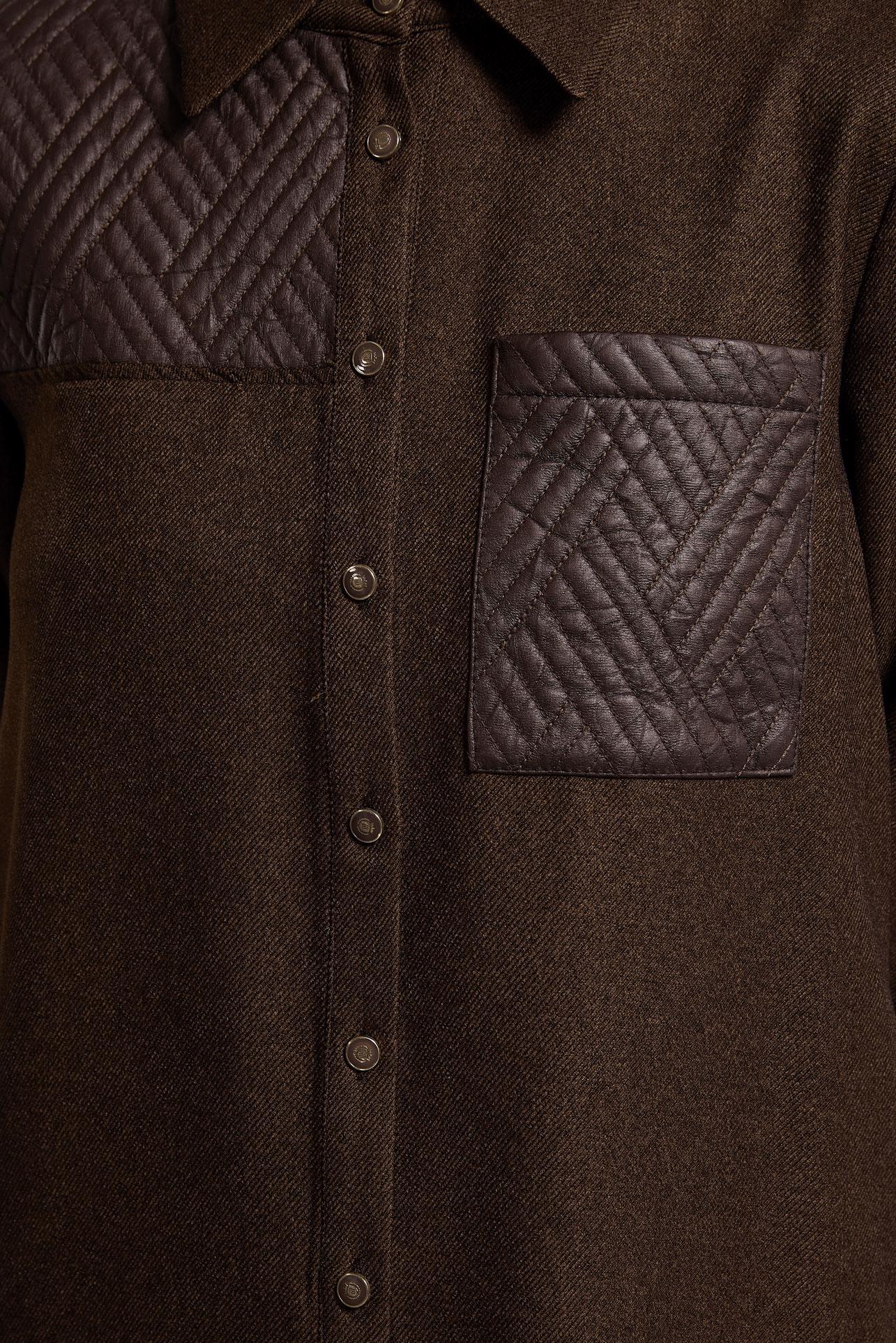 Tesettür giyim KAHVE GÖMLEK YAKA TUNİK 45102