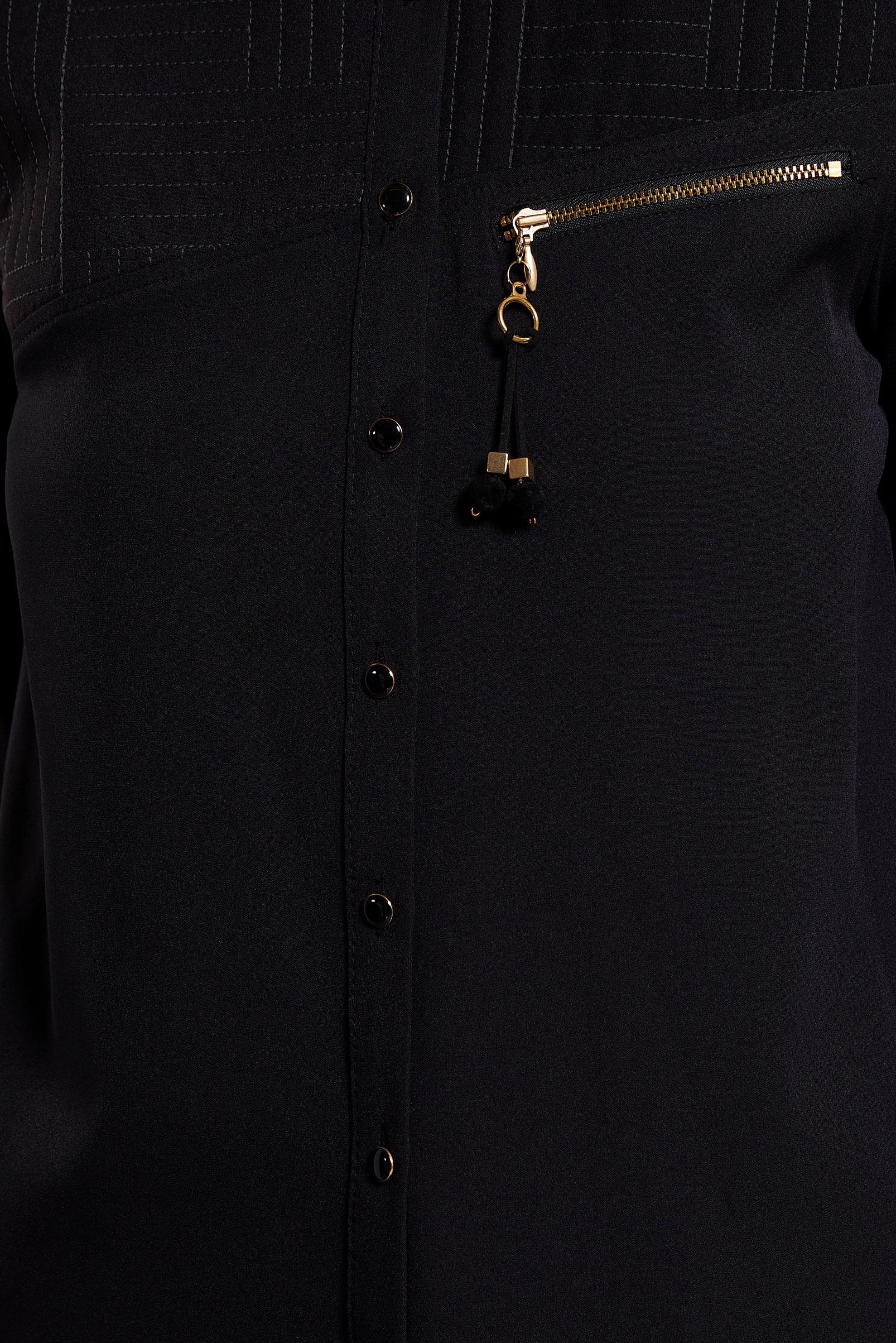 Tesettür giyim SİYAH GÖMLEK YAKA TESETTÜR TUNİK 45103