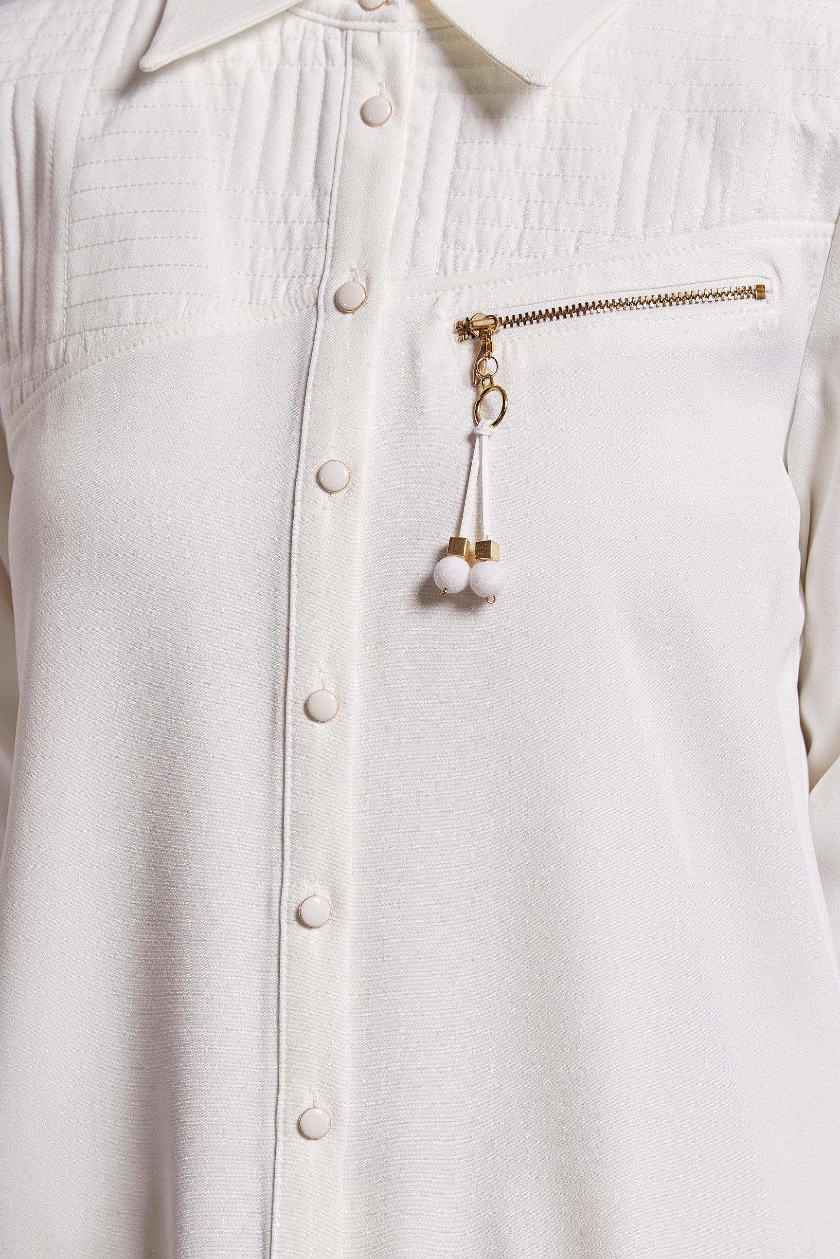 Tesettür giyim BEYAZ GÖMLEK YAKA TESETTÜR TUNİK 45103