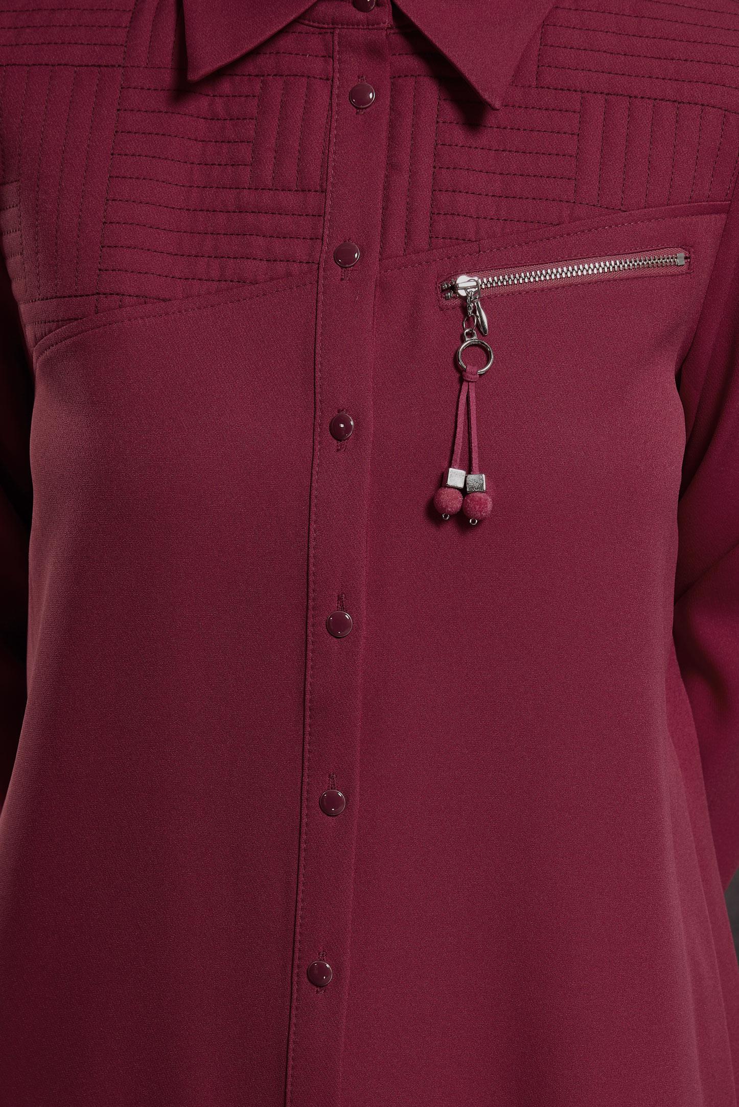 Tesettür giyim FUŞYA GÖMLEK YAKA TESETTÜR TUNİK 45103