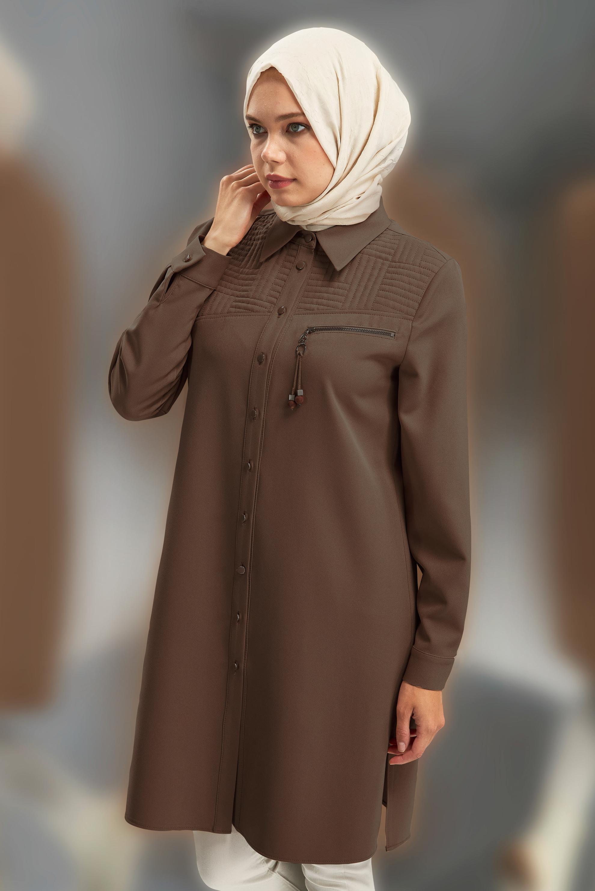 Hijab clothing MINK SHIRT COLLAR MODEST TUNIC 45103
