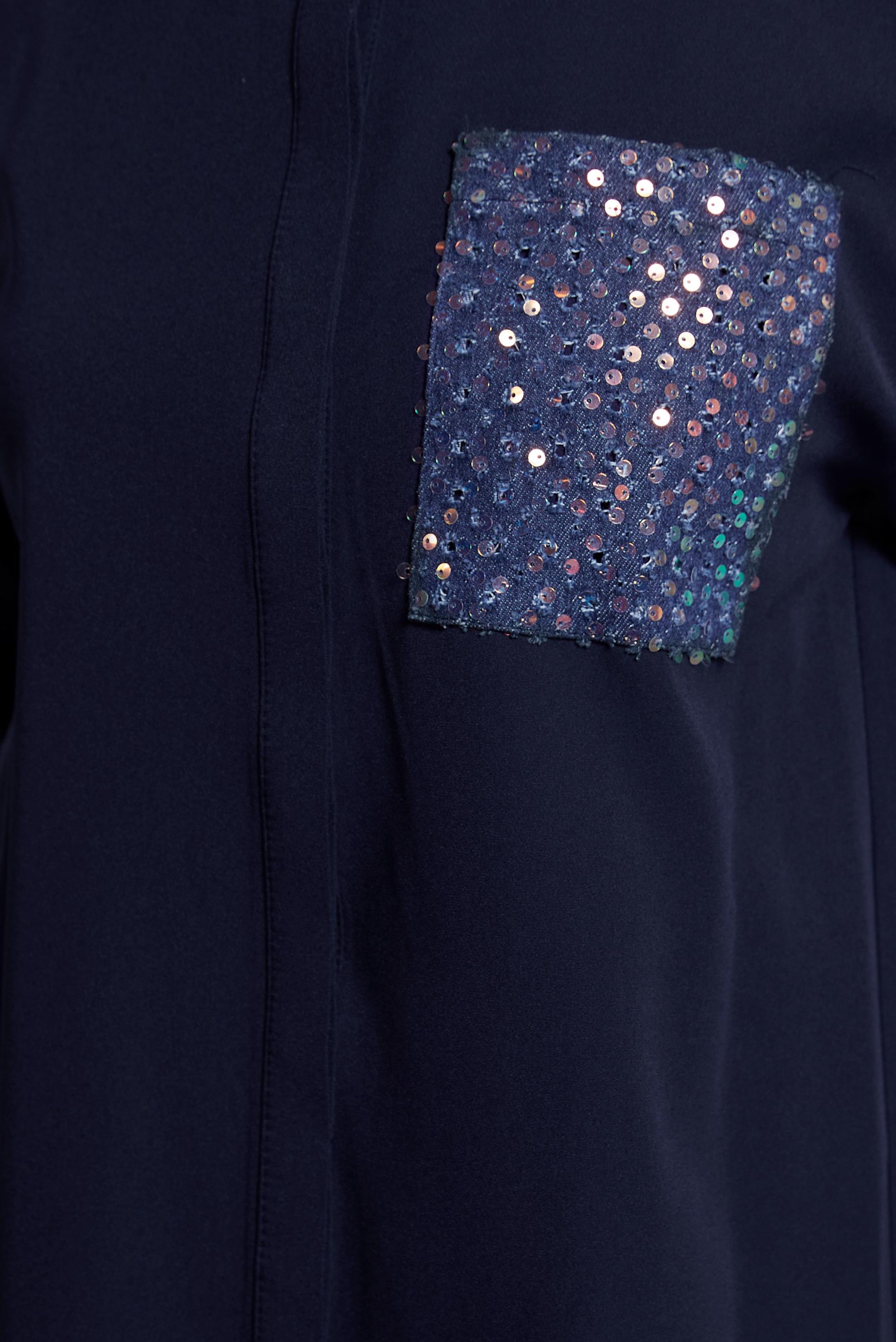 Tesettür giyim LACİVERT PUL PAYETLİ TESETTÜR TUNİK 45104