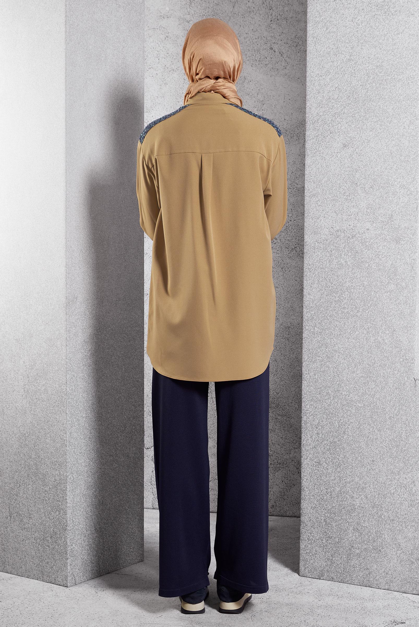 Tesettür giyim KAHVE PUL PAYETLİ TESETTÜR TUNİK 45104