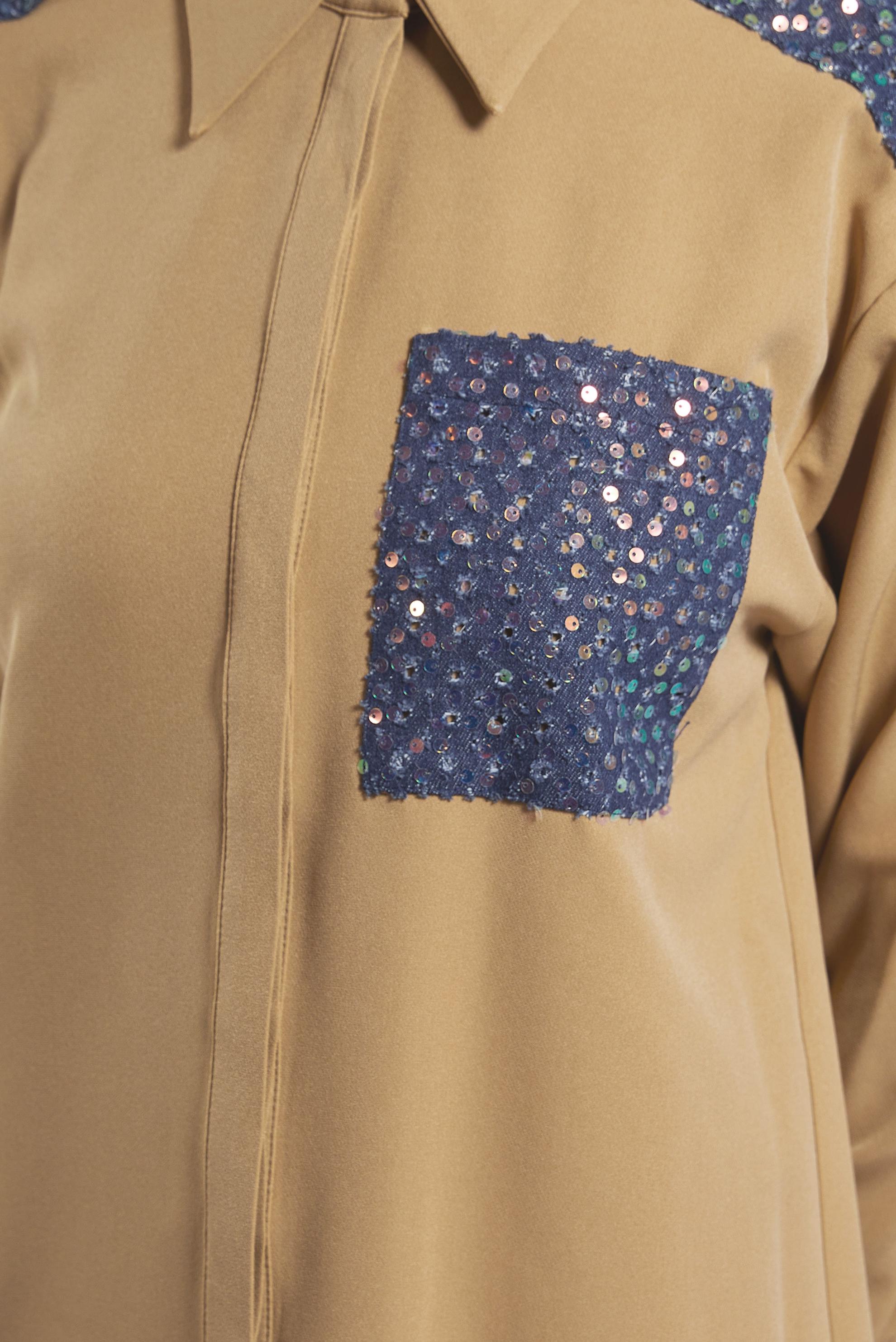 Tesettür giyim KAHVE PUL PAYETLİ TESETTÜR TUNİK 45104