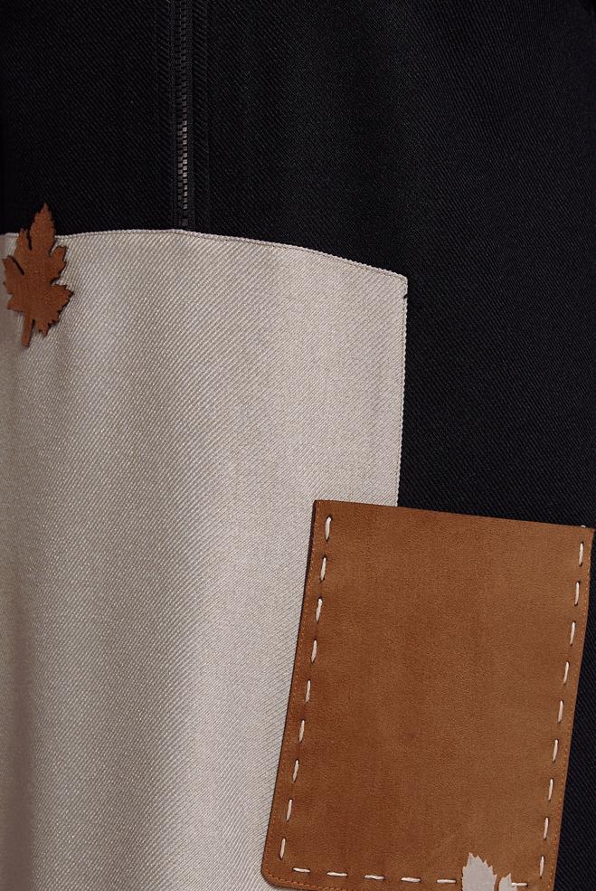 Tesettür giyim SİYAH RENK BLOKLU TUNİK 45105 - ALVİNA