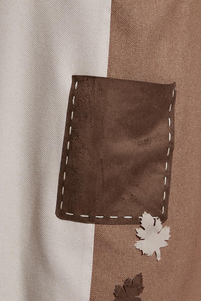 Tesettür giyim TABA RENK BLOKLU TUNİK 45105 - ALVİNA