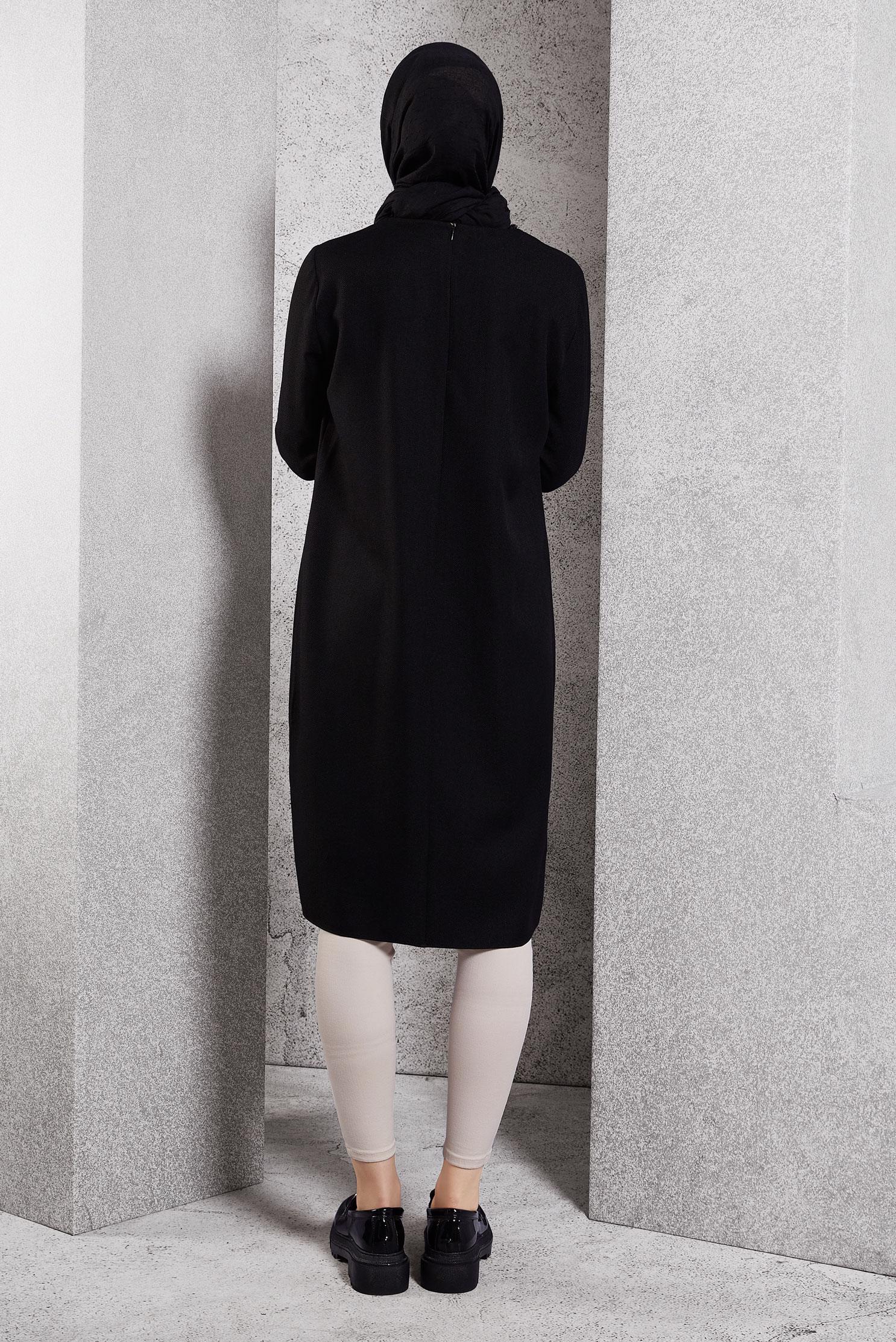 Tesettür giyim SİYAH UZUN TESETTÜR TUNİK 45116