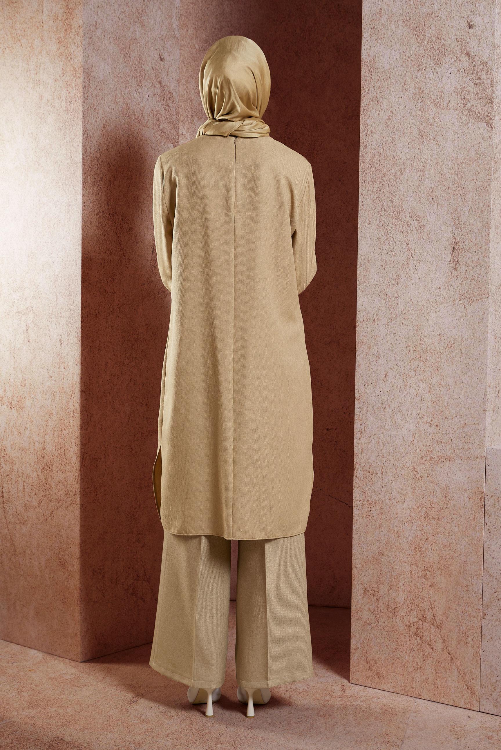 Vêtements hijab BRUN TUNIQUE LONGUE MODESTE 45116