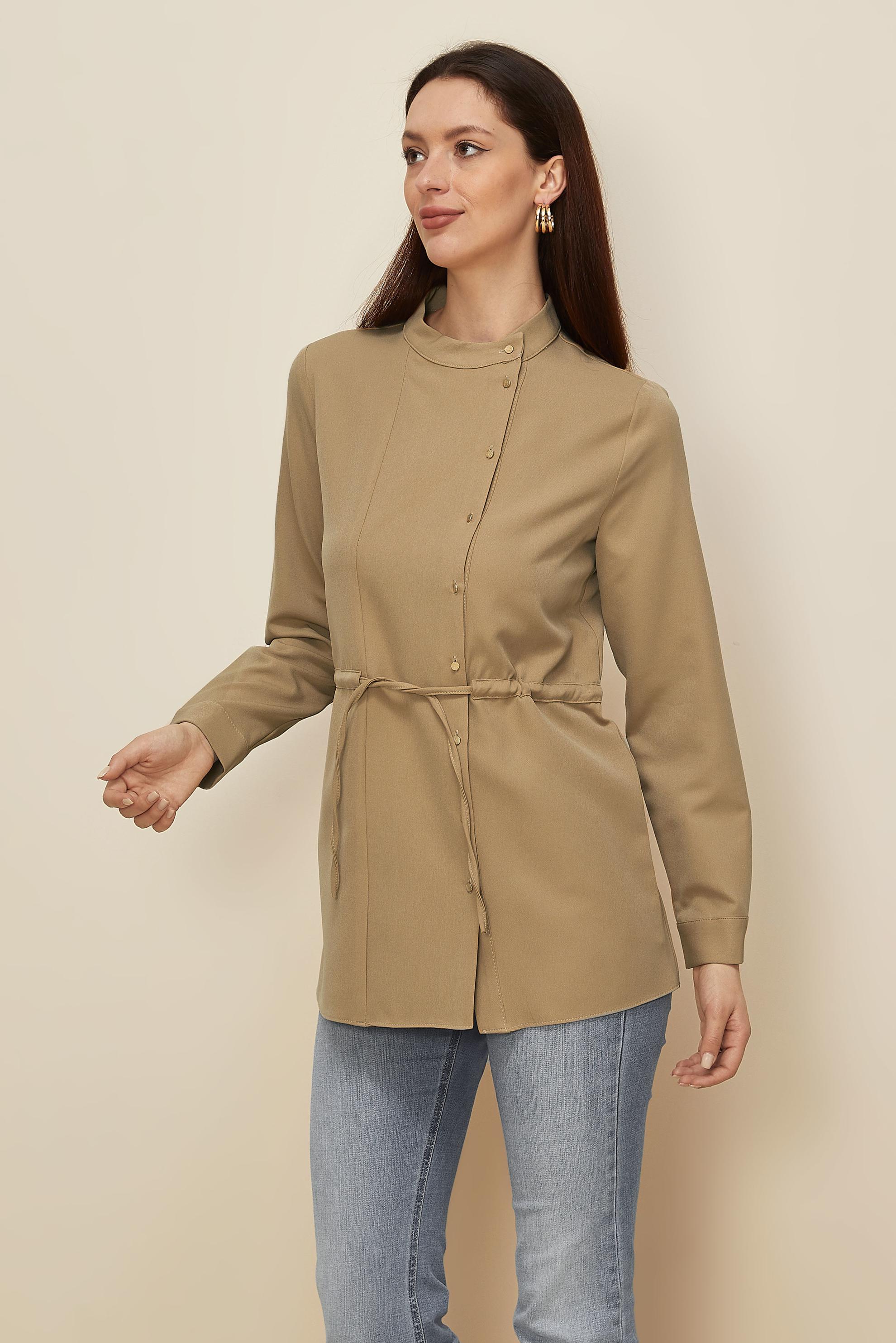 Vêtements hijab SABLE TUNIQUE À LA TAILLE NOUÉE 45147