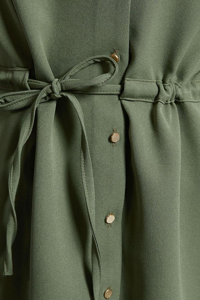 Tesettür giyim YEŞİL BAĞCIK DETAYLI TUNİK 45147 - ALVİNA