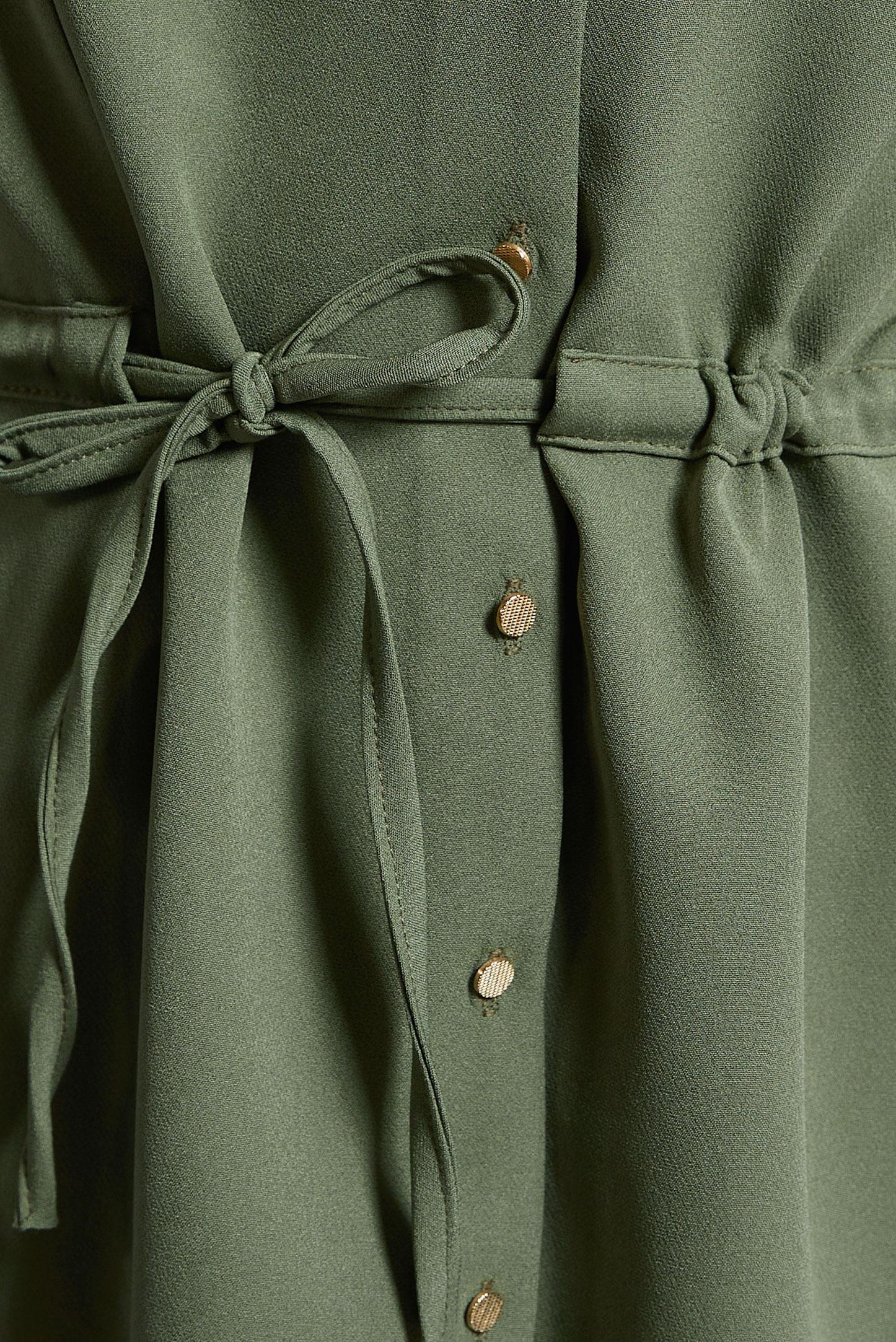 Tesettür giyim YEŞİL BAĞCIK DETAYLI TUNİK 45147