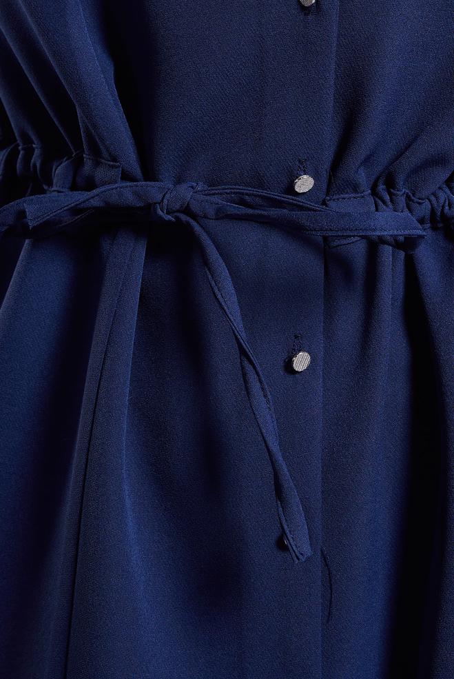 Tesettür giyim LACİVERT BAĞCIK DETAYLI TUNİK 45147 - ALVİNA