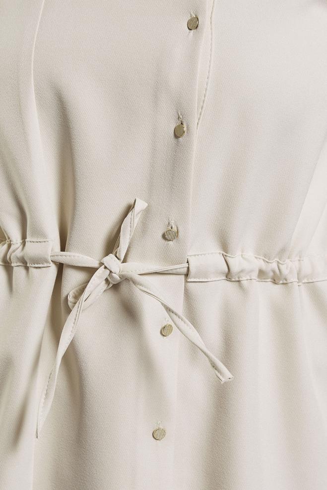 Tesettür giyim EKRU BAĞCIK DETAYLI TUNİK 45147 - ALVİNA