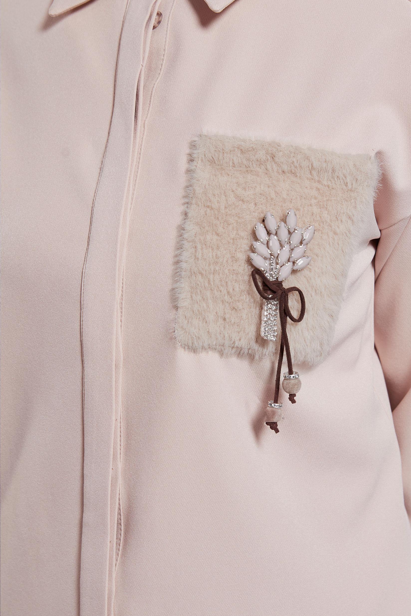 Tesettür giyim BEJ BROŞ DETAYLI TESETTÜR TUNİK 45148