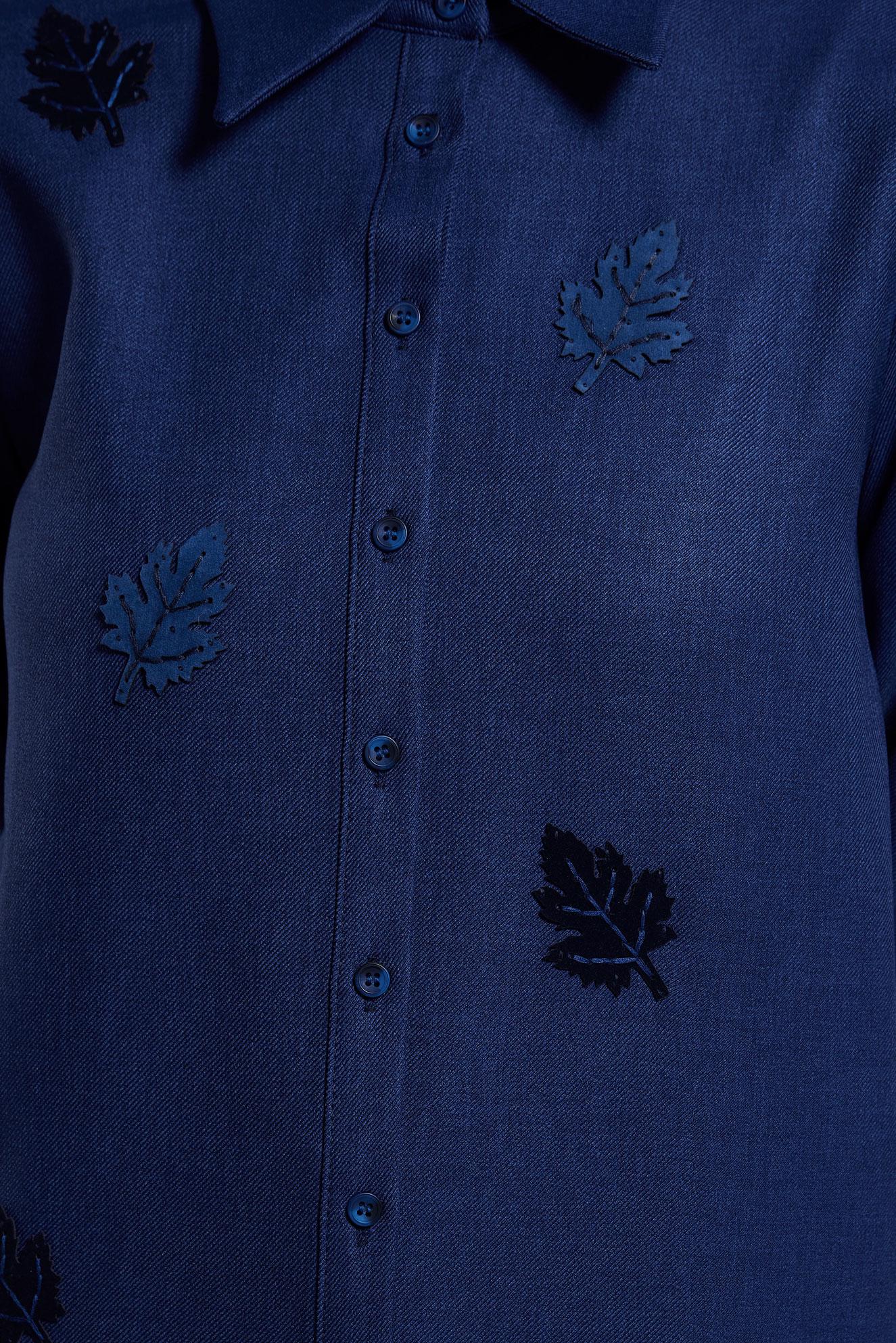 Tesettür giyim LACİVERT YAPRAK DESENLİ TUNİK 45149