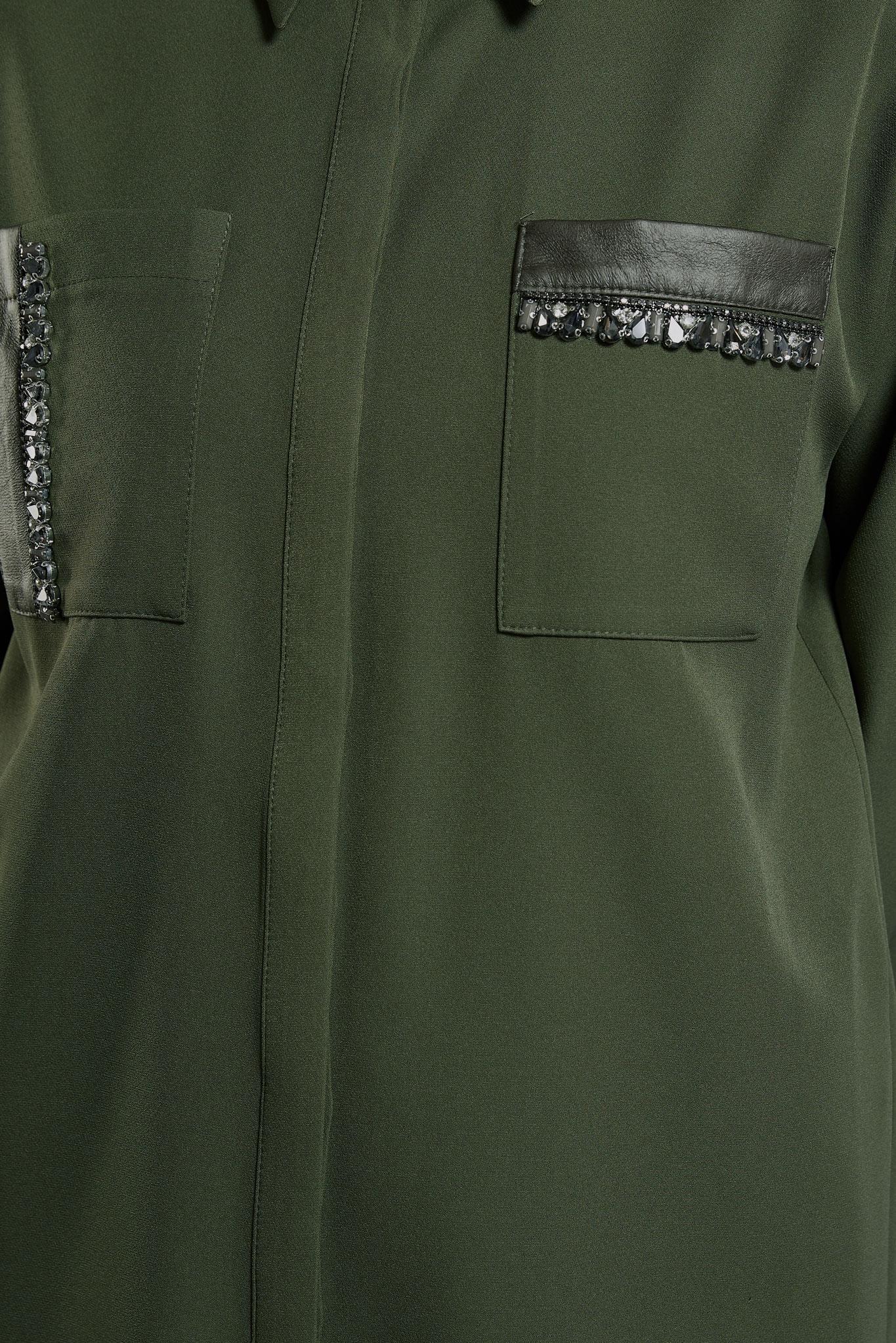 Tesettür giyim HAKİ GÖMLEK YAKA TESETTÜR TUNİK 45154