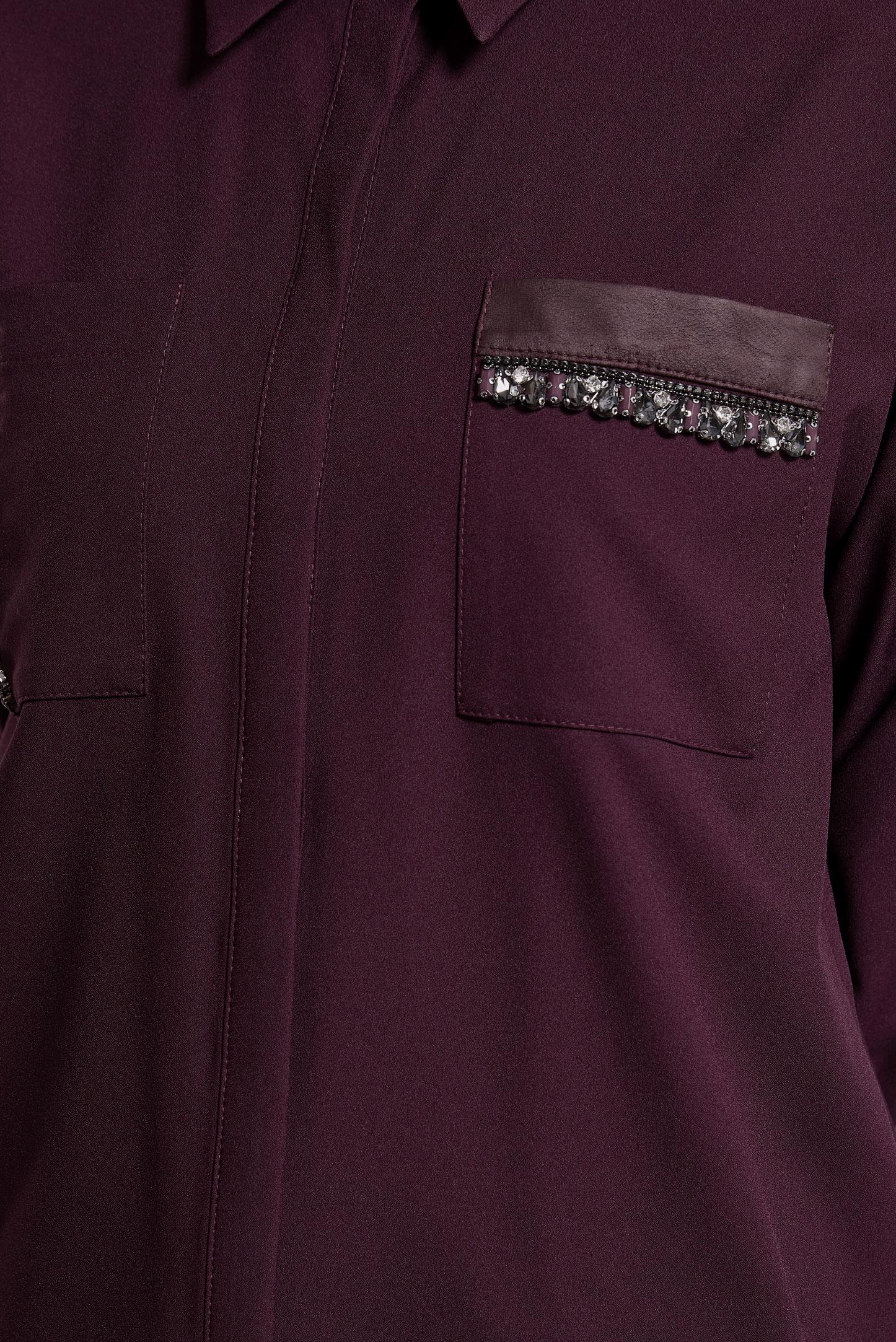 Vêtements hijab PRUNE TUNIQUE MODESTE À COL CHEMISE 45154