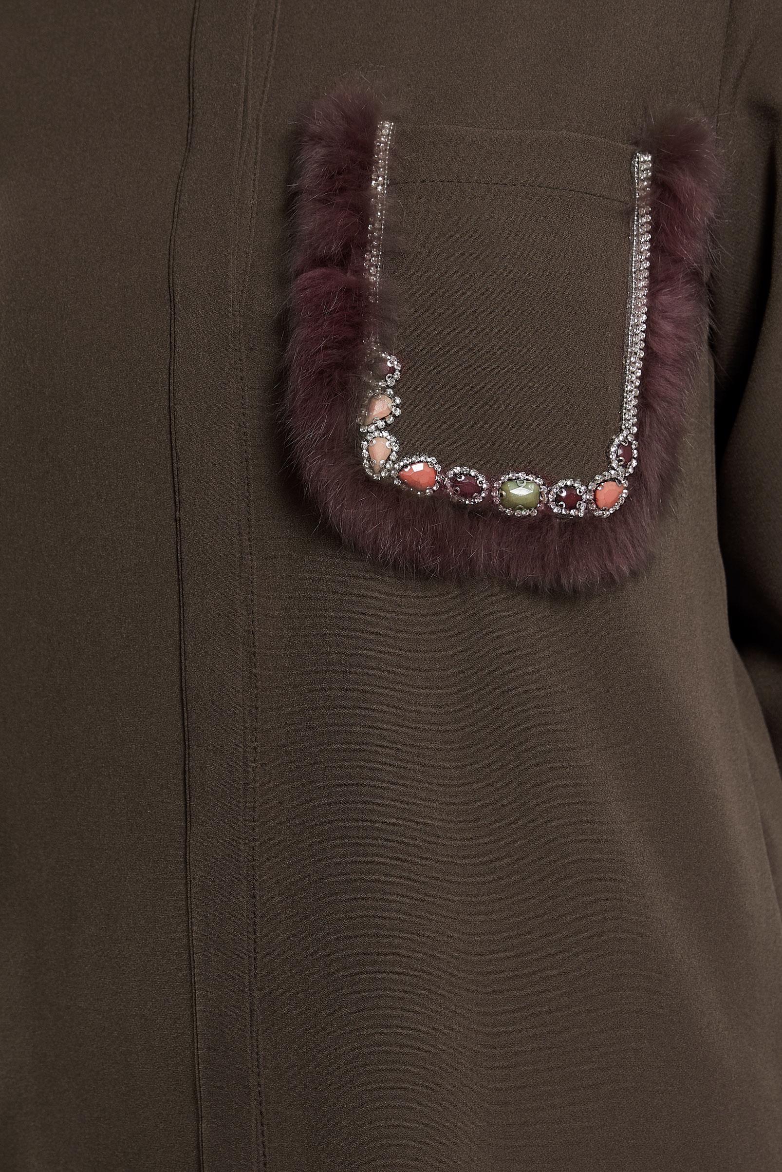 Tesettür giyim KAHVE CEP DETAYLI TUNİK 45155