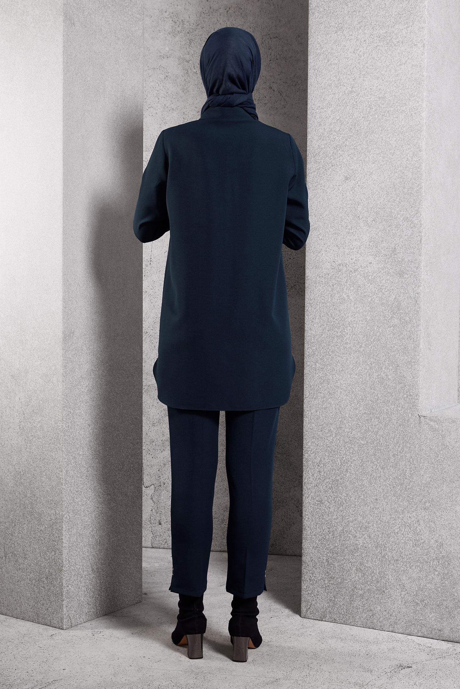 Tesettür giyim LACİVERT CEP DETAYLI TUNİK 45155