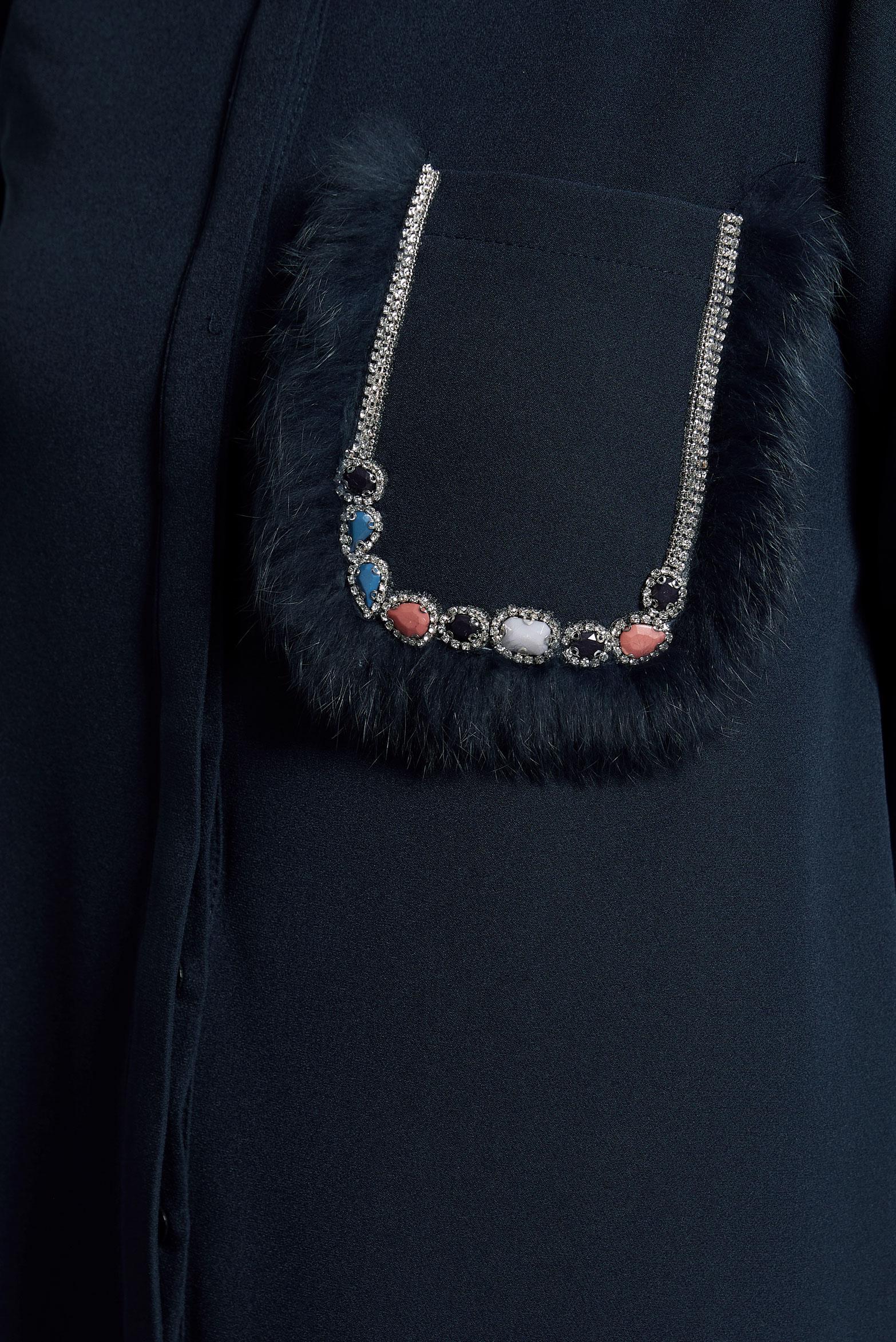 Tesettür giyim LACİVERT CEP DETAYLI TUNİK 45155