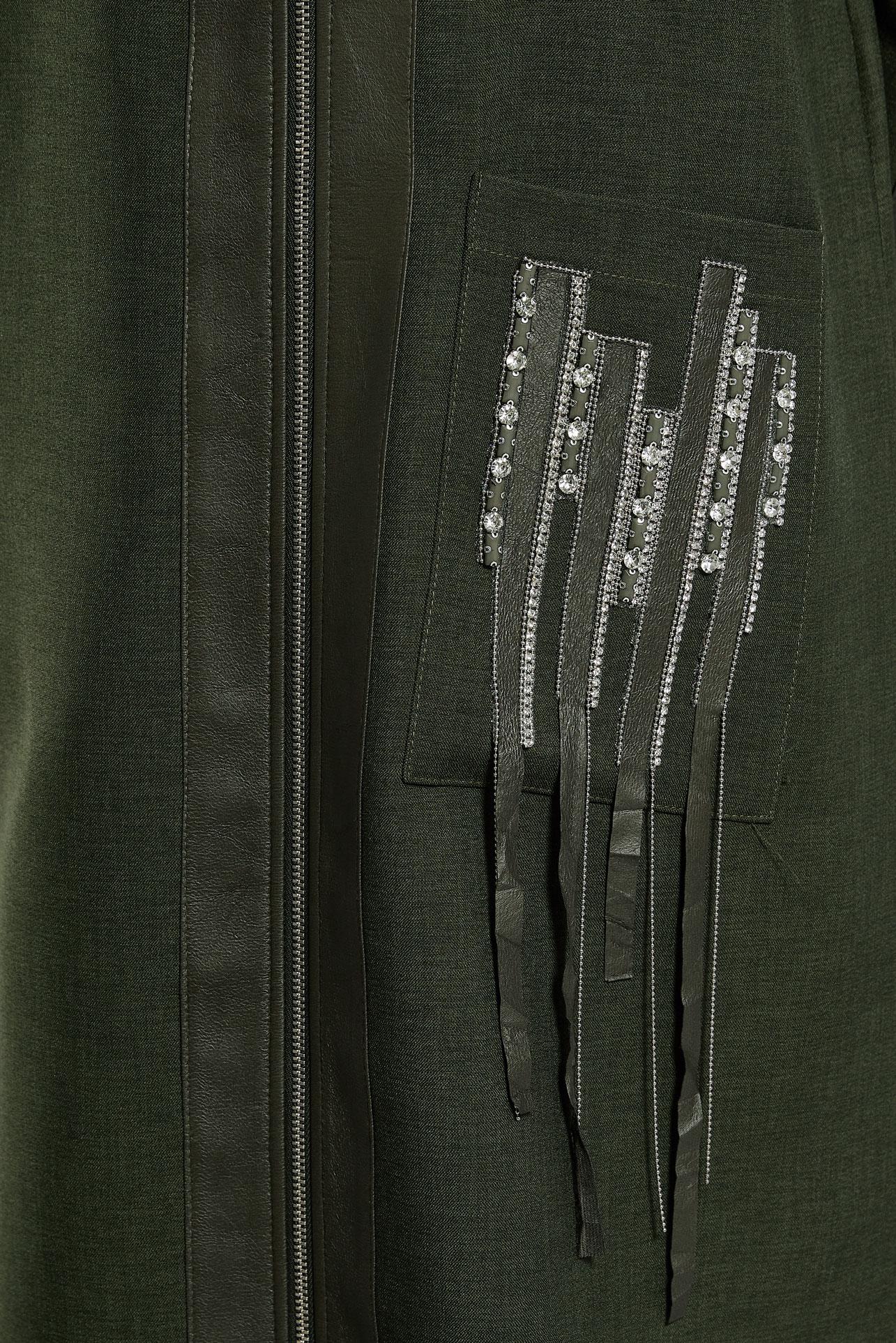 Tesettür giyim HAKİ FERMUARLI TUNİK 45156