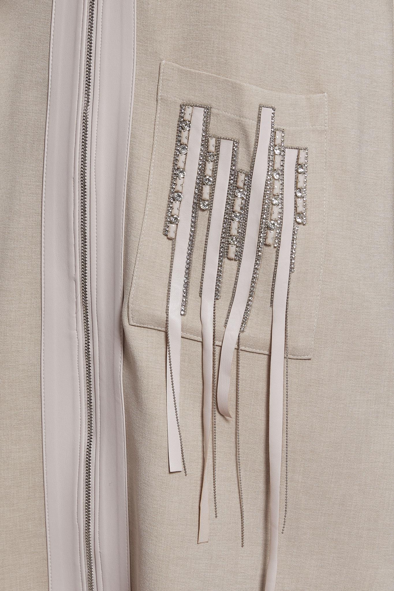 Tesettür giyim BEJ FERMUARLI TUNİK 45156