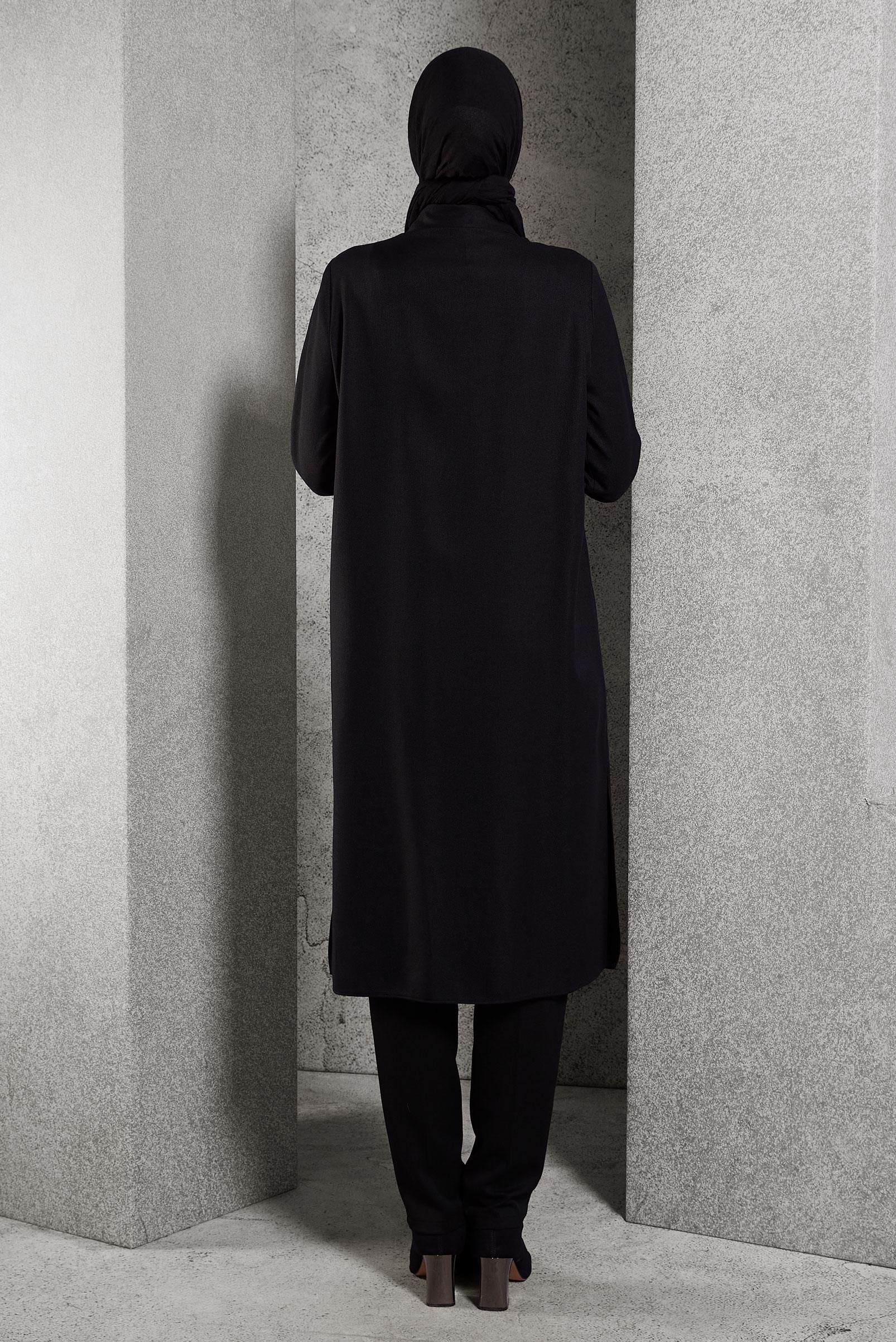 Tesettür giyim SİYAH TAŞ DETAYLI TUNİK 45157