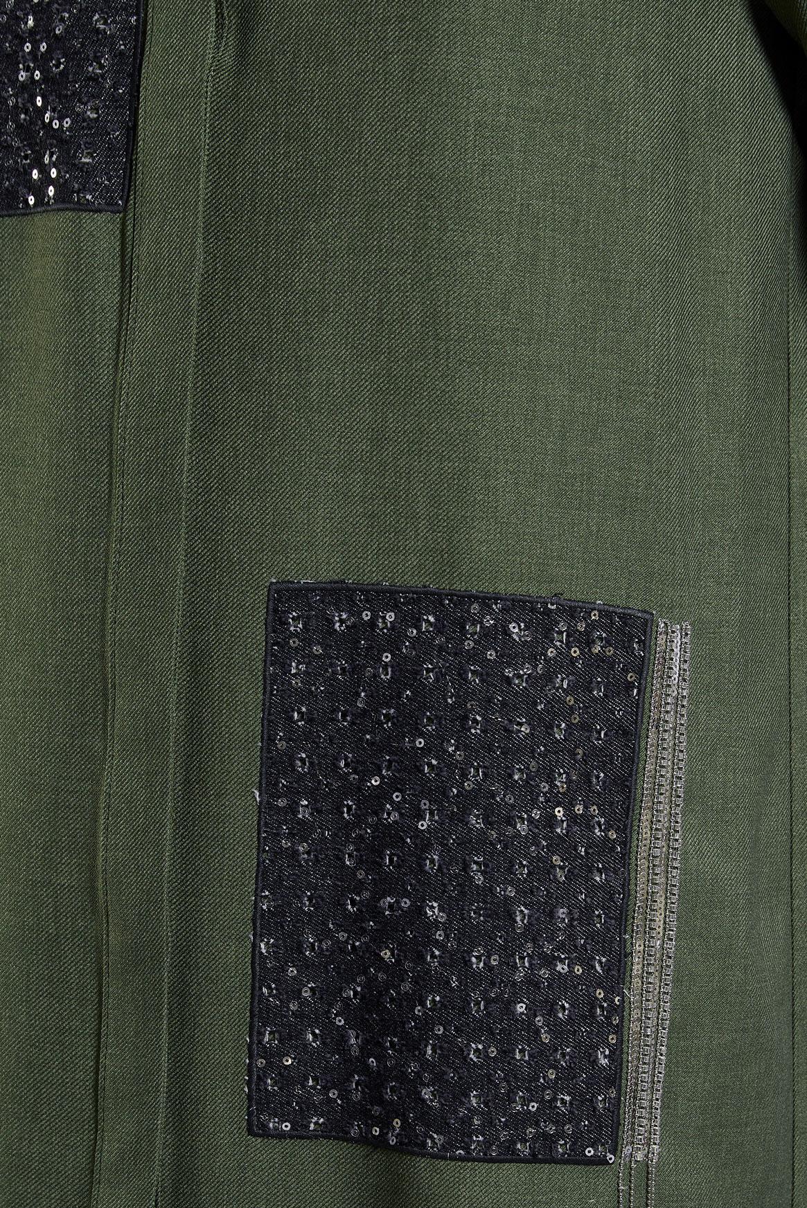 Tesettür giyim HAKİ TAŞ DETAYLI TUNİK 45157