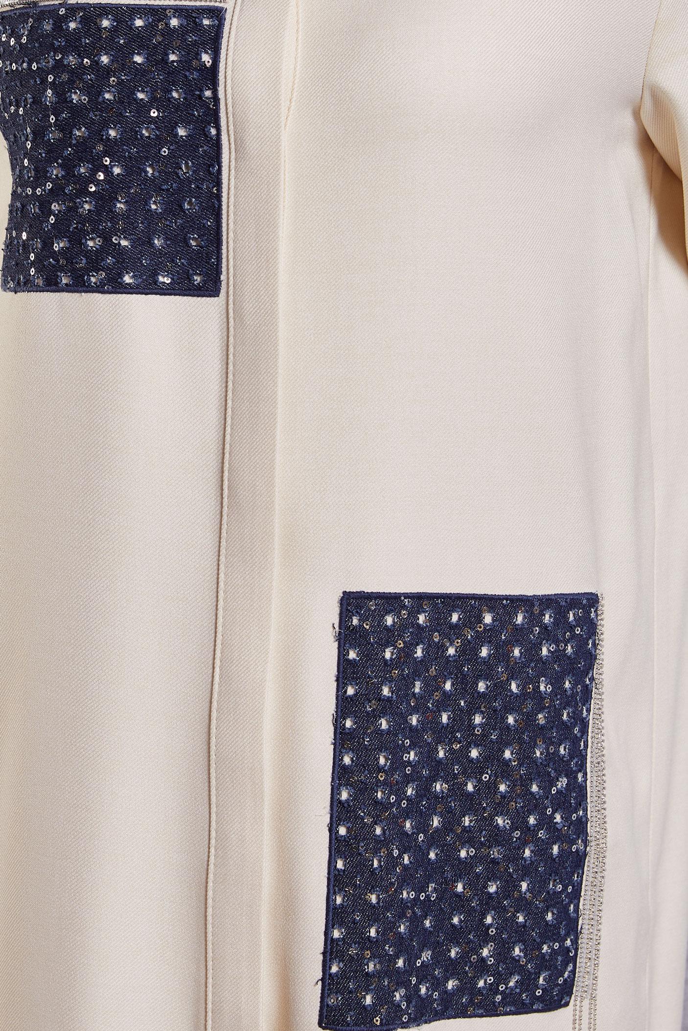 Tesettür giyim EKRU TAŞ DETAYLI TUNİK 45157