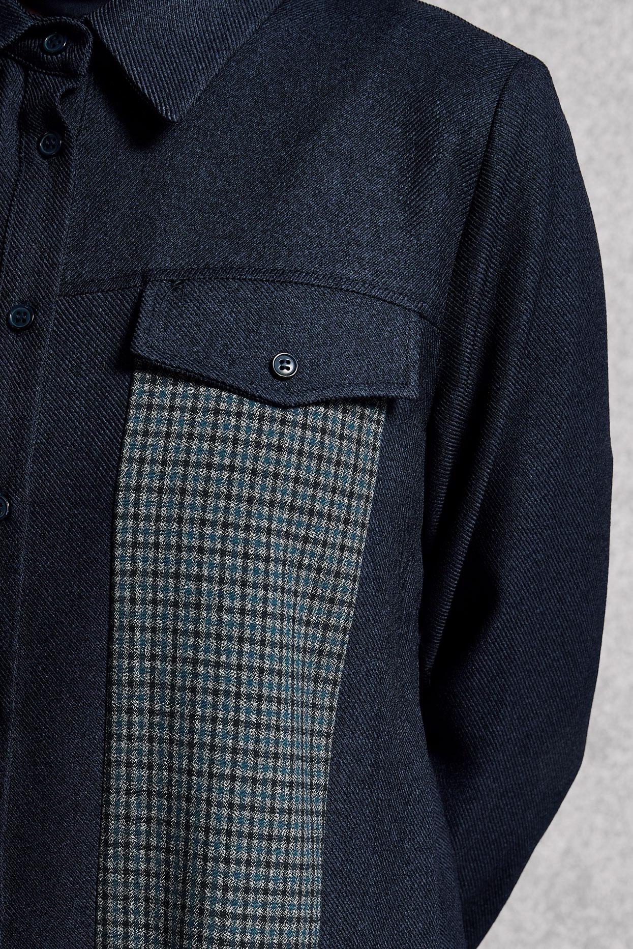 Tesettür giyim LACİVERT GÖMLEK YAKA TUNİK 45163