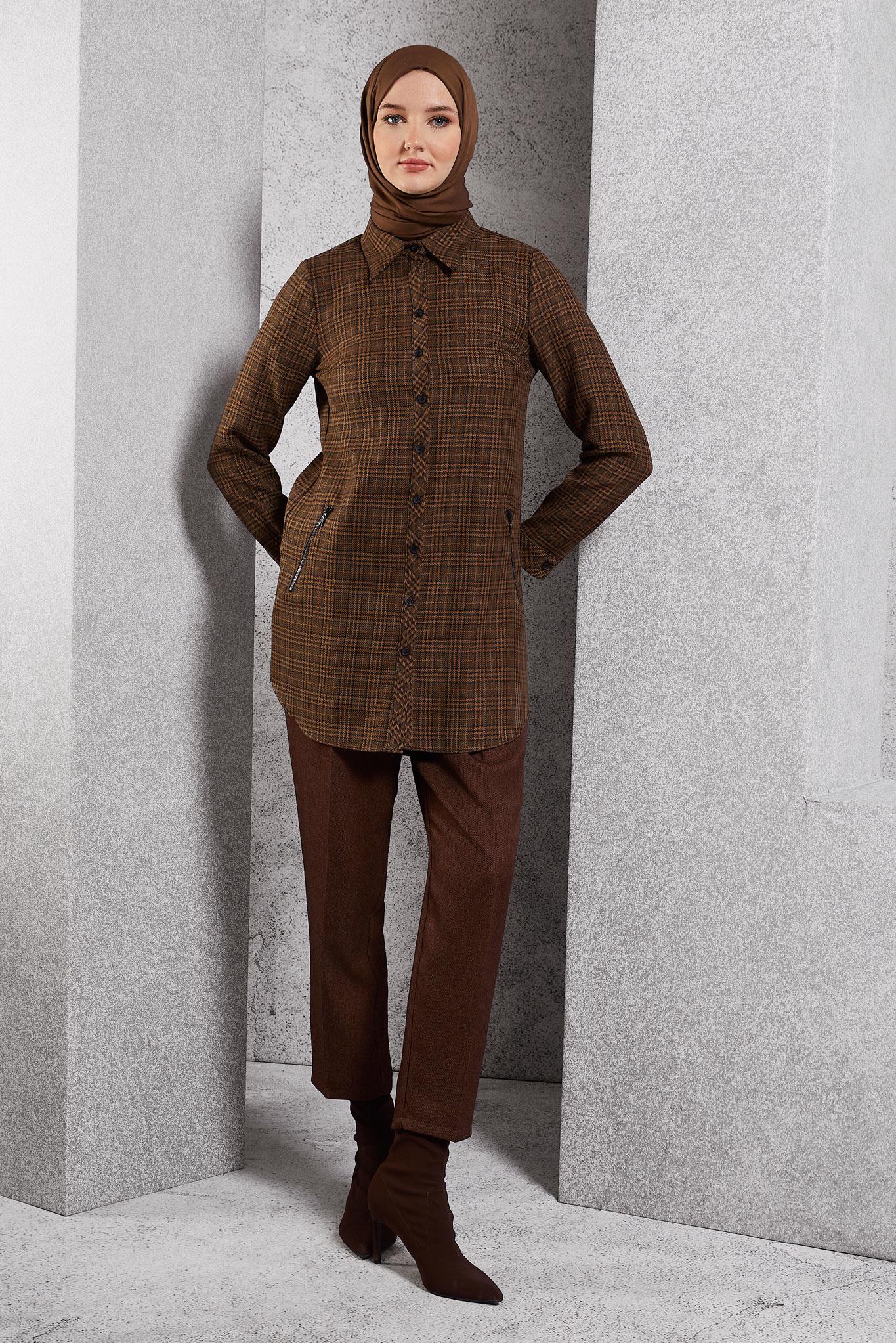 Vêtements hijab TABA TUNIQUE À CARREAUX 45165