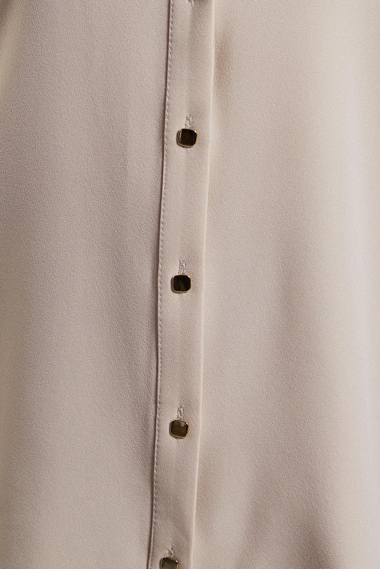 Tesettür giyim BEJ DÜZ GÖMLEK TUNİK 45166