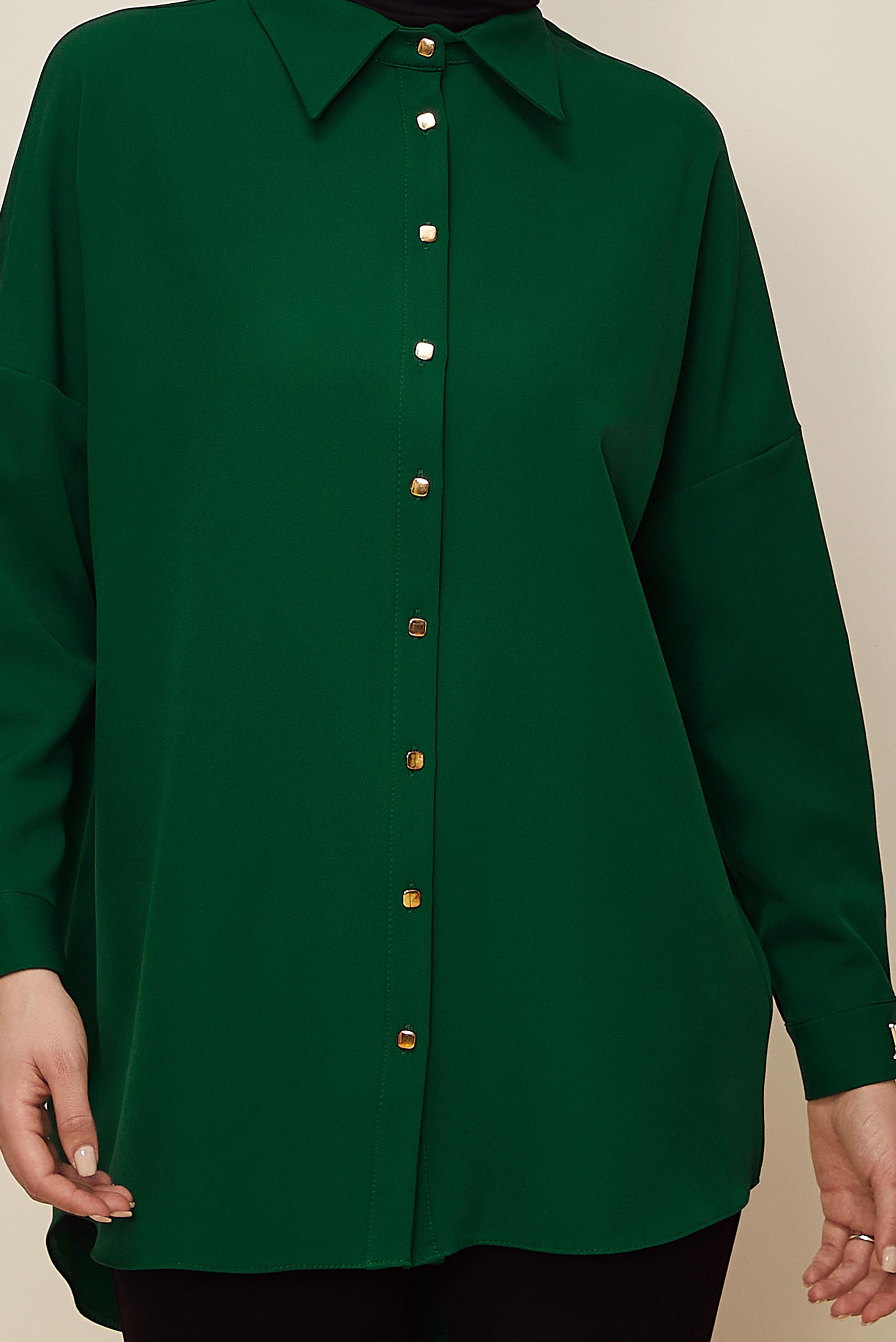 Vêtements hijab VERT TUNIQUE CHEMISE BASIQUE 45166